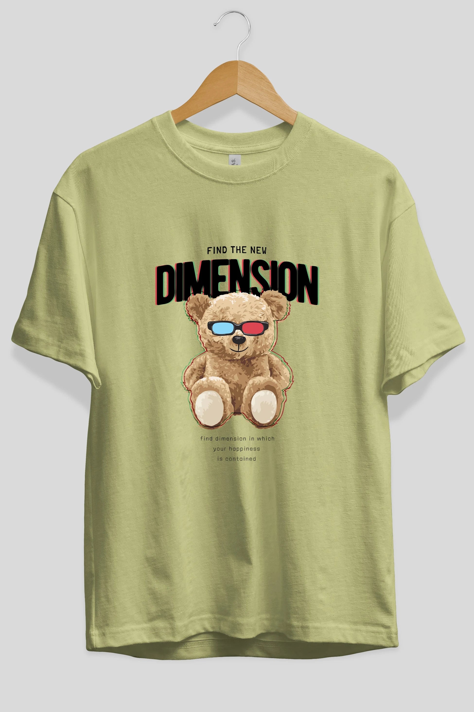 Teddy Bear Dimension Ön Baskılı Oversize t-shirt Erkek Kadın Unisex %100 Pamuk