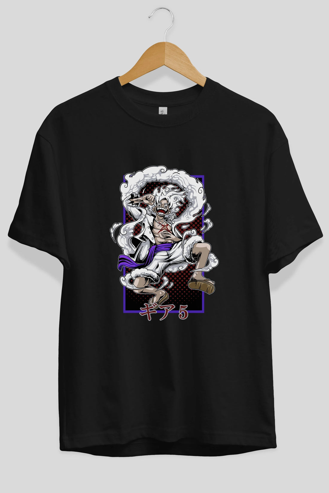 MONKEY D. LUFFY GEAR5 Anime Ön Baskılı Oversize t-shirt %100 pamuk Erkek Kadın Unisex