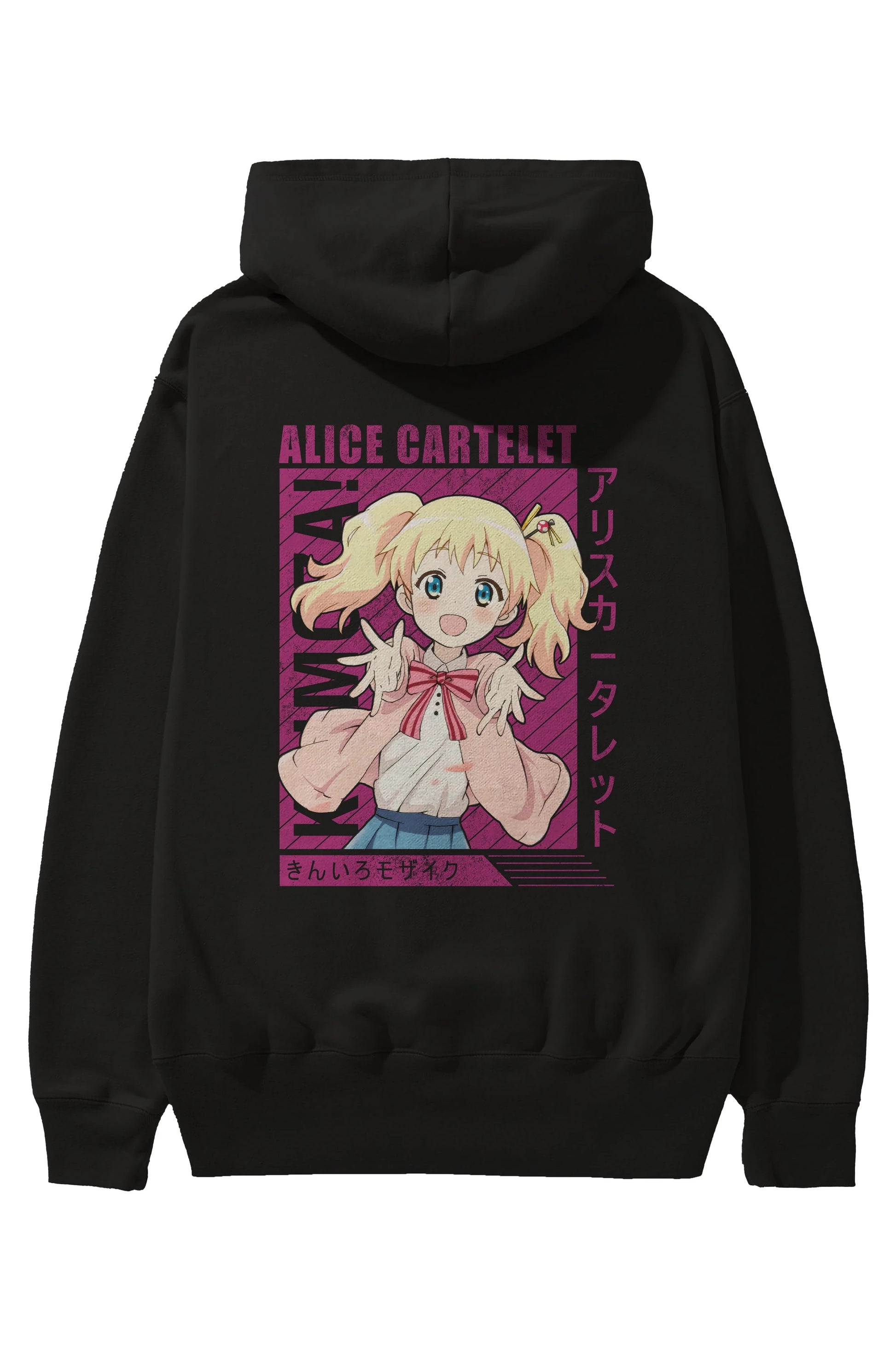 Alice Cartelet 12 Anime Arka Baskılı Hoodie Oversize Kapüşonlu Sweatshirt Erkek Kadın Unisex