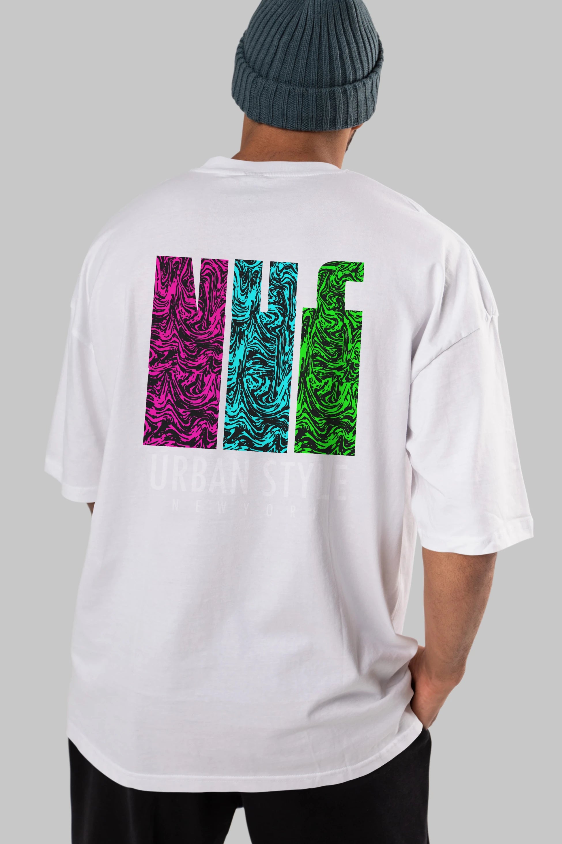 Urban Style Newyork Arka Baskılı Oversize t-shirt Erkek Kadın Unisex