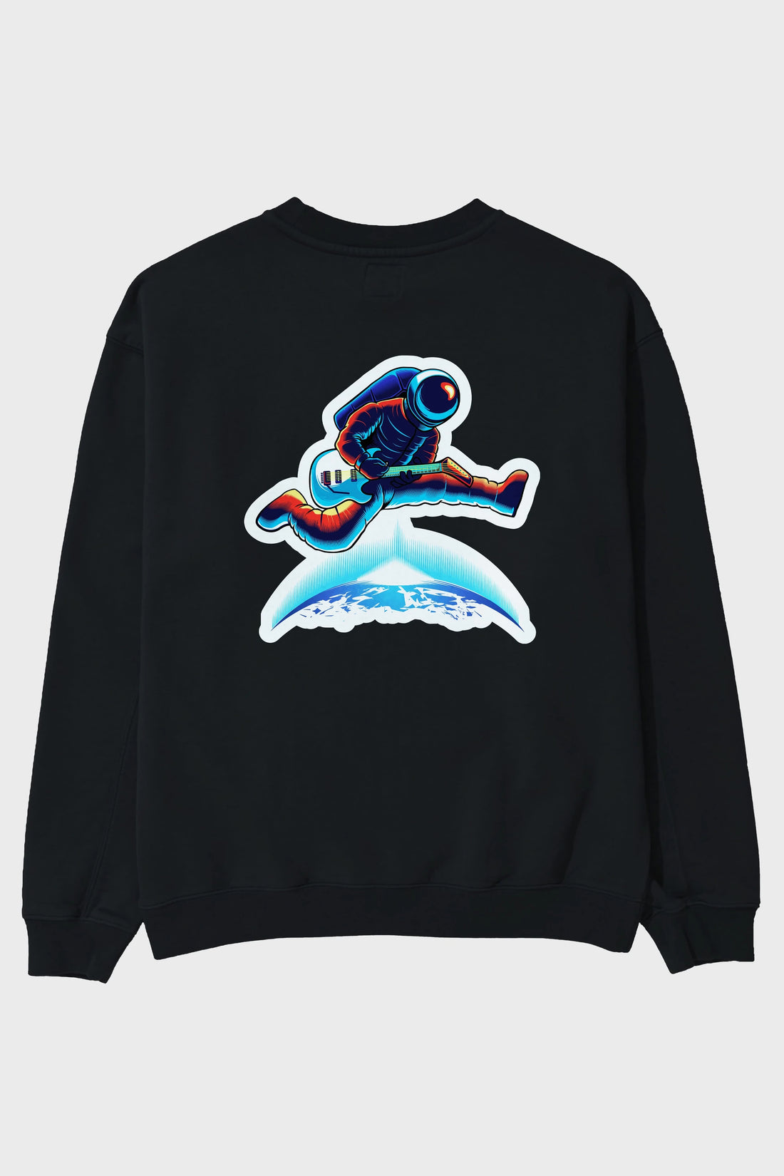 Astroguitar Sticker Arka Baskılı Oversize Sweatshirt Erkek Kadın Unisex