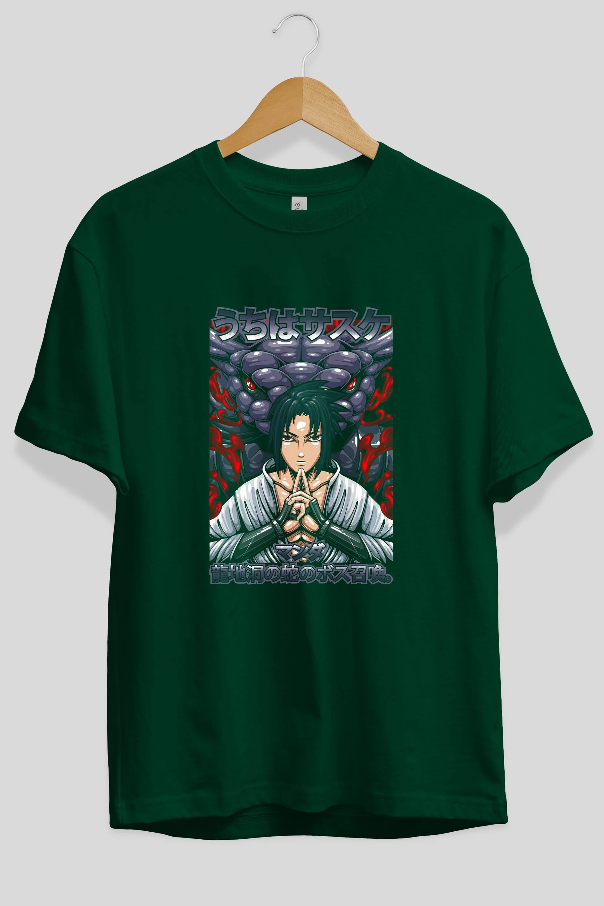 NARUTO SASUKE UCHIHA Anime Ön Baskılı Oversize t-shirt %100 pamuk Erkek Kadın Unisex