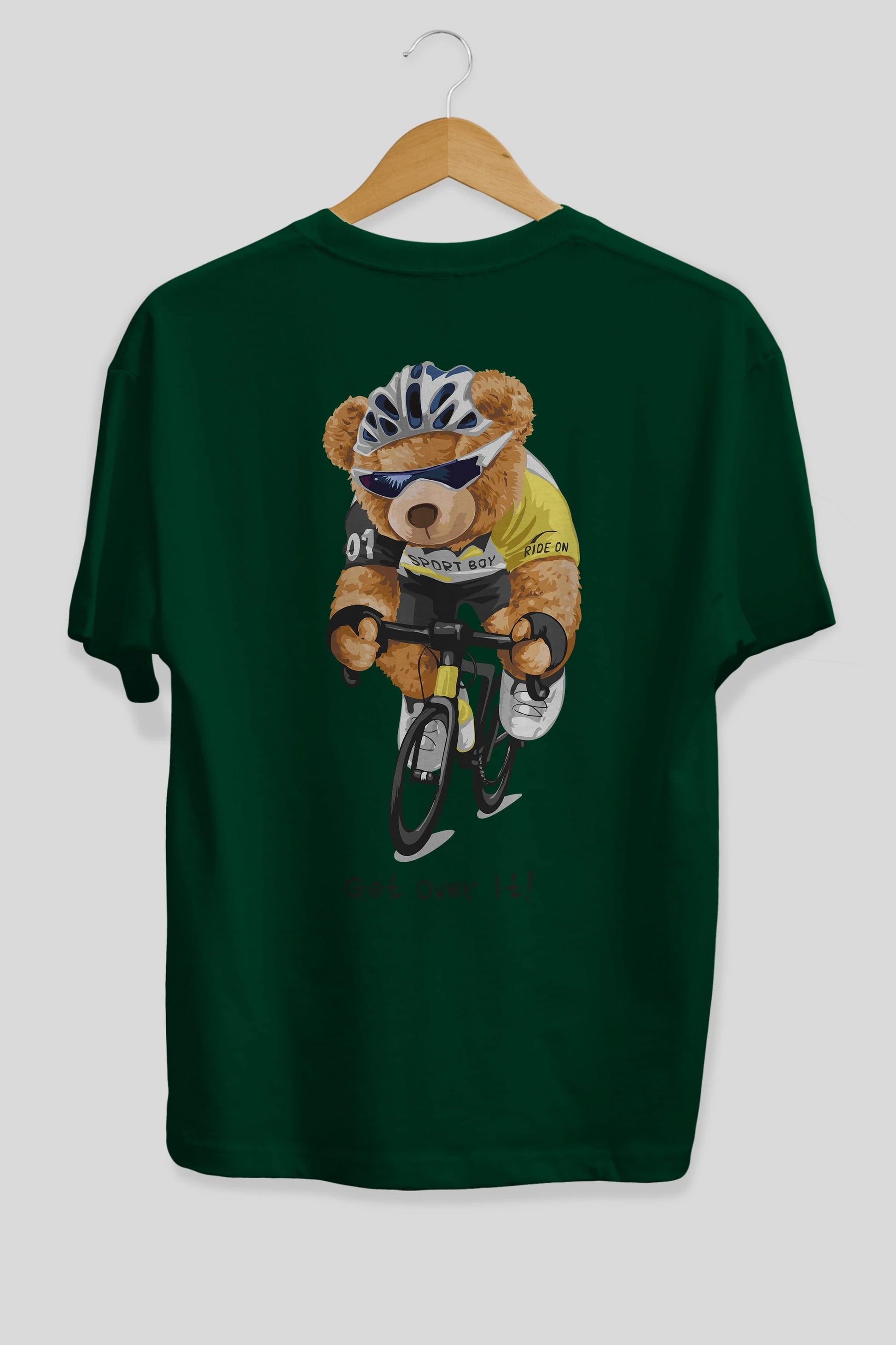 Teddy Bear Sport Boy Arka Baskılı Oversize t-shirt Erkek Kadın Unisex %100 Pamuk