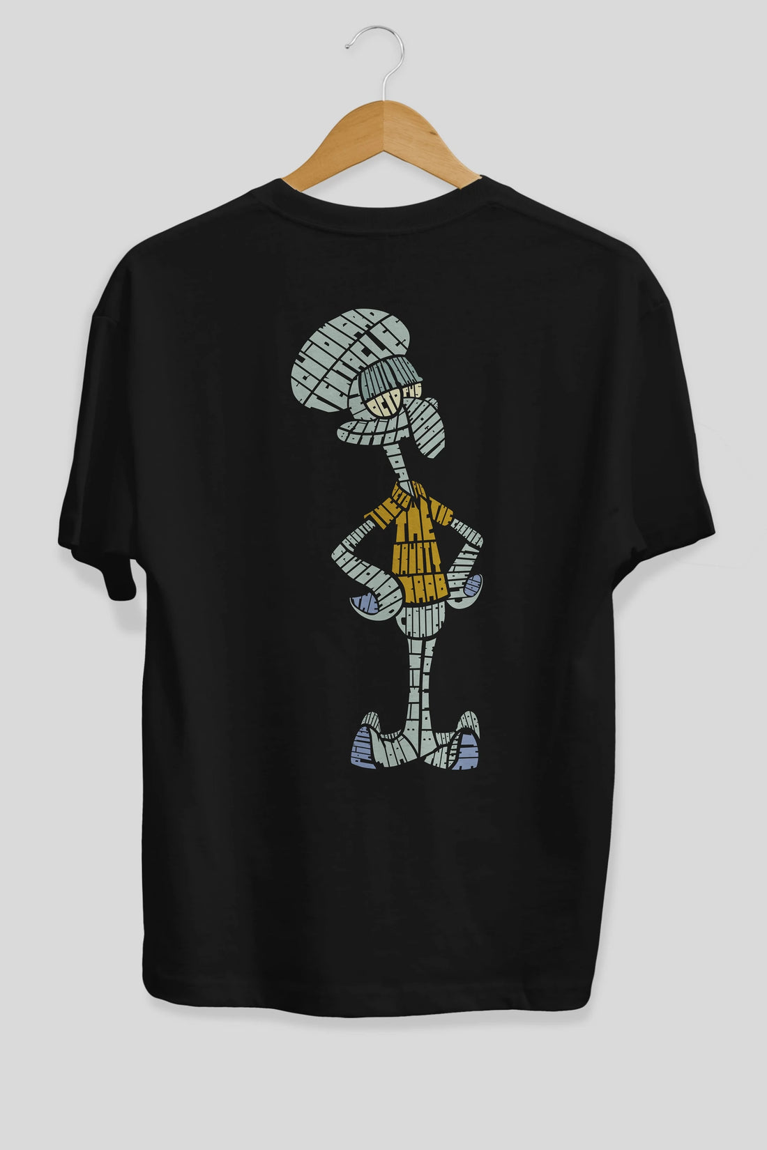 Squidward Arka Baskılı Oversize t-shirt %100 pamuk Erkek Kadın Unisex