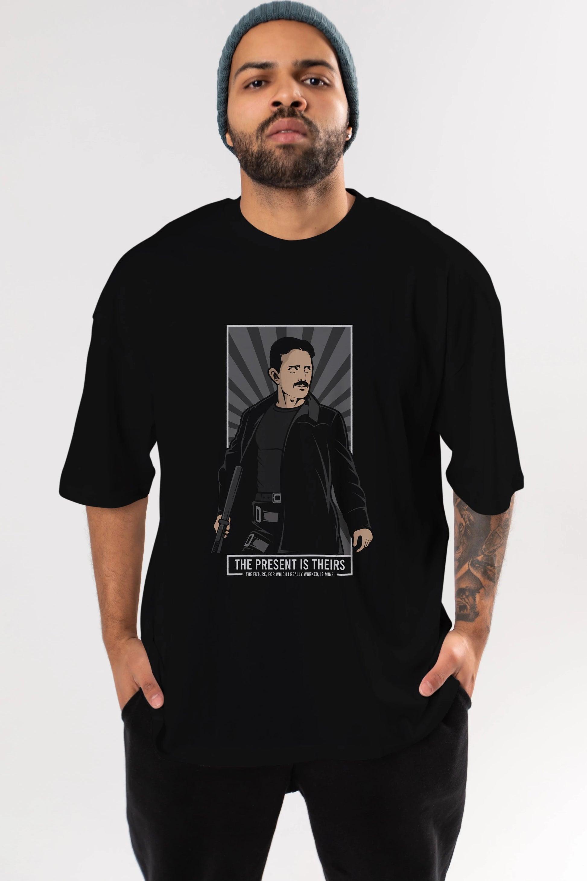 Tesla Matrix Ön Baskılı Oversize t-shirt Erkek Kadın Unisex %100 Pamuk tişort