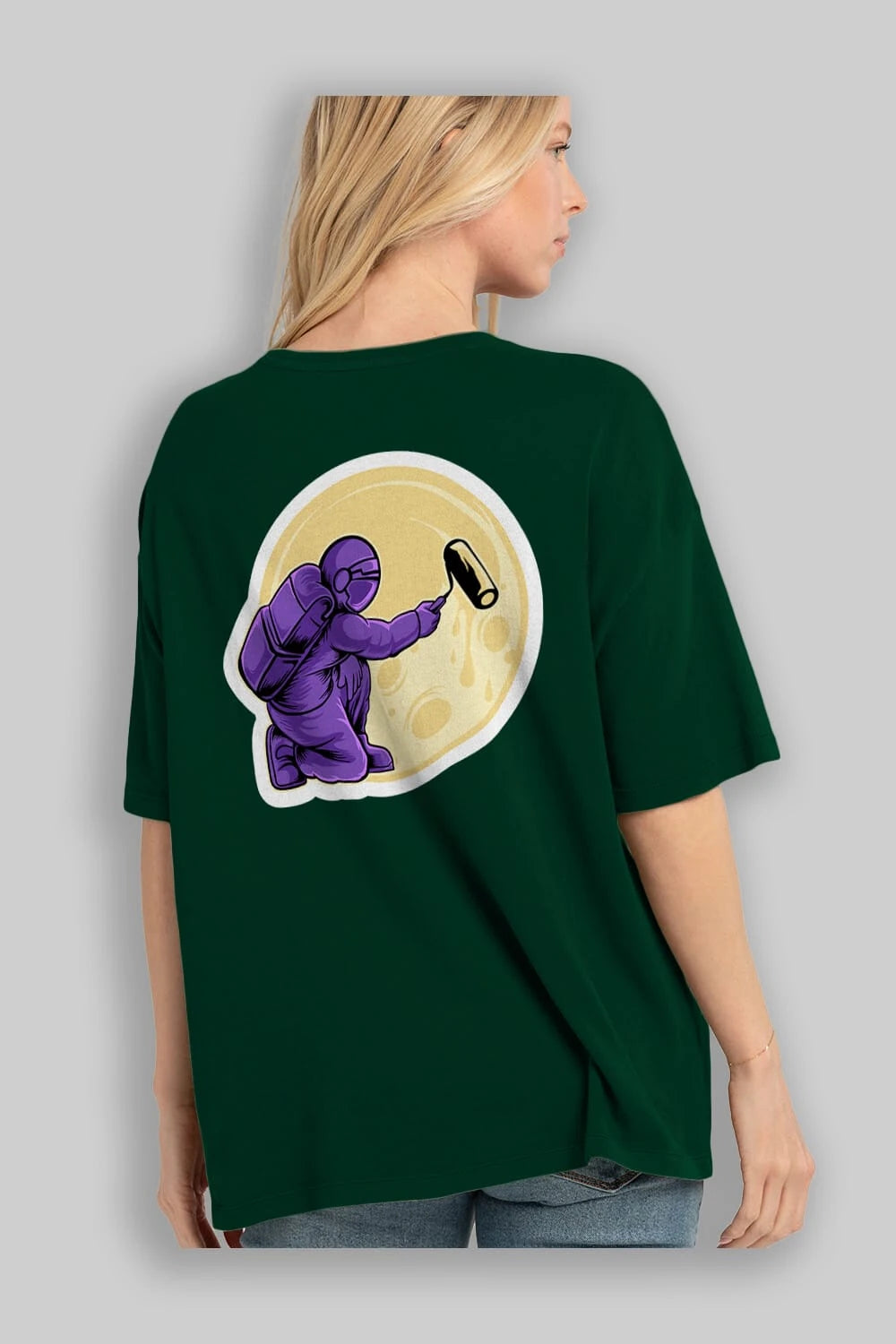 Astropaint Sticker Arka Baskılı Oversize t-shirt Erkek Kadın Unisex
