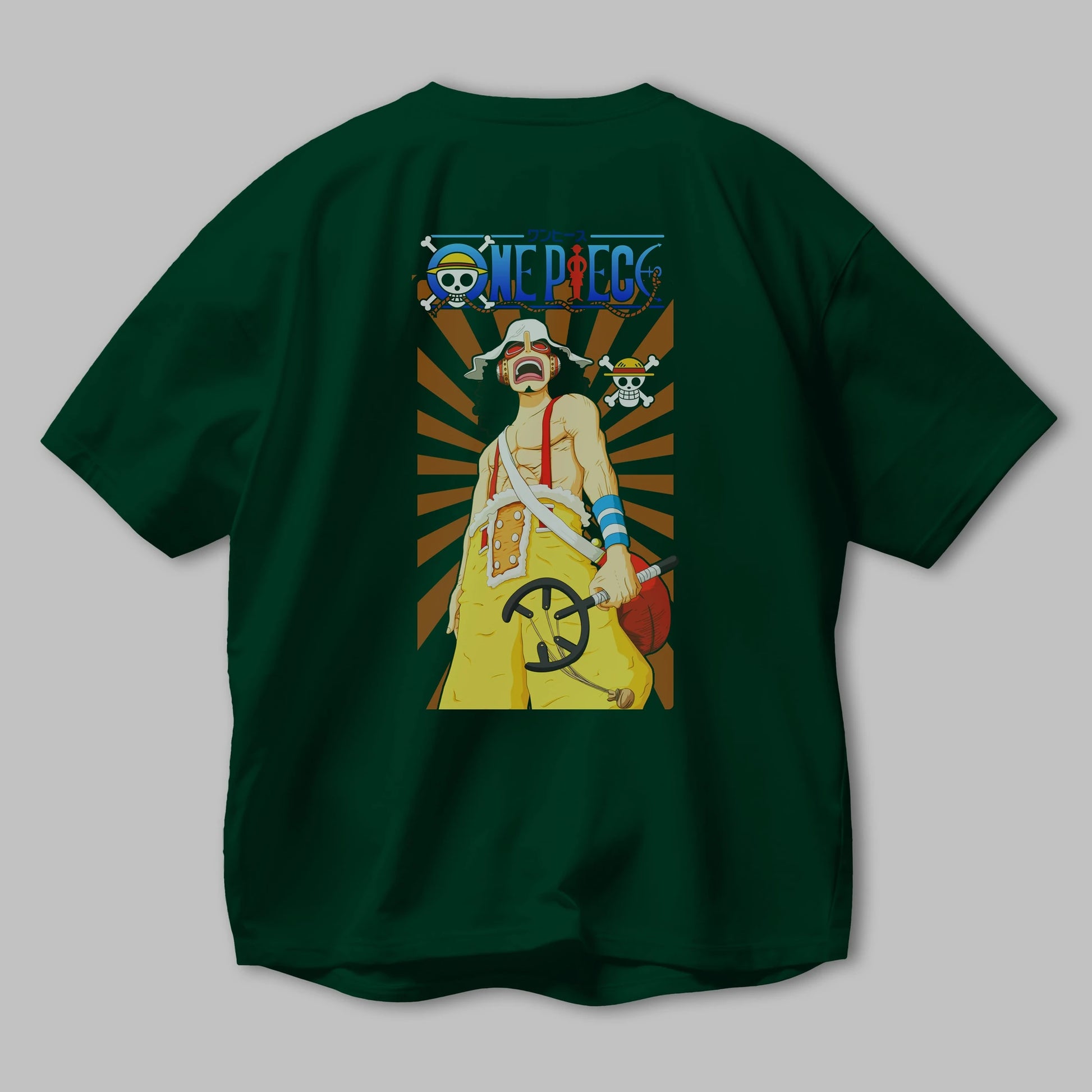 Usopp Anime Arka Baskılı Oversize t-shirt Erkek Kadın Unisex %100 pamuk tişort