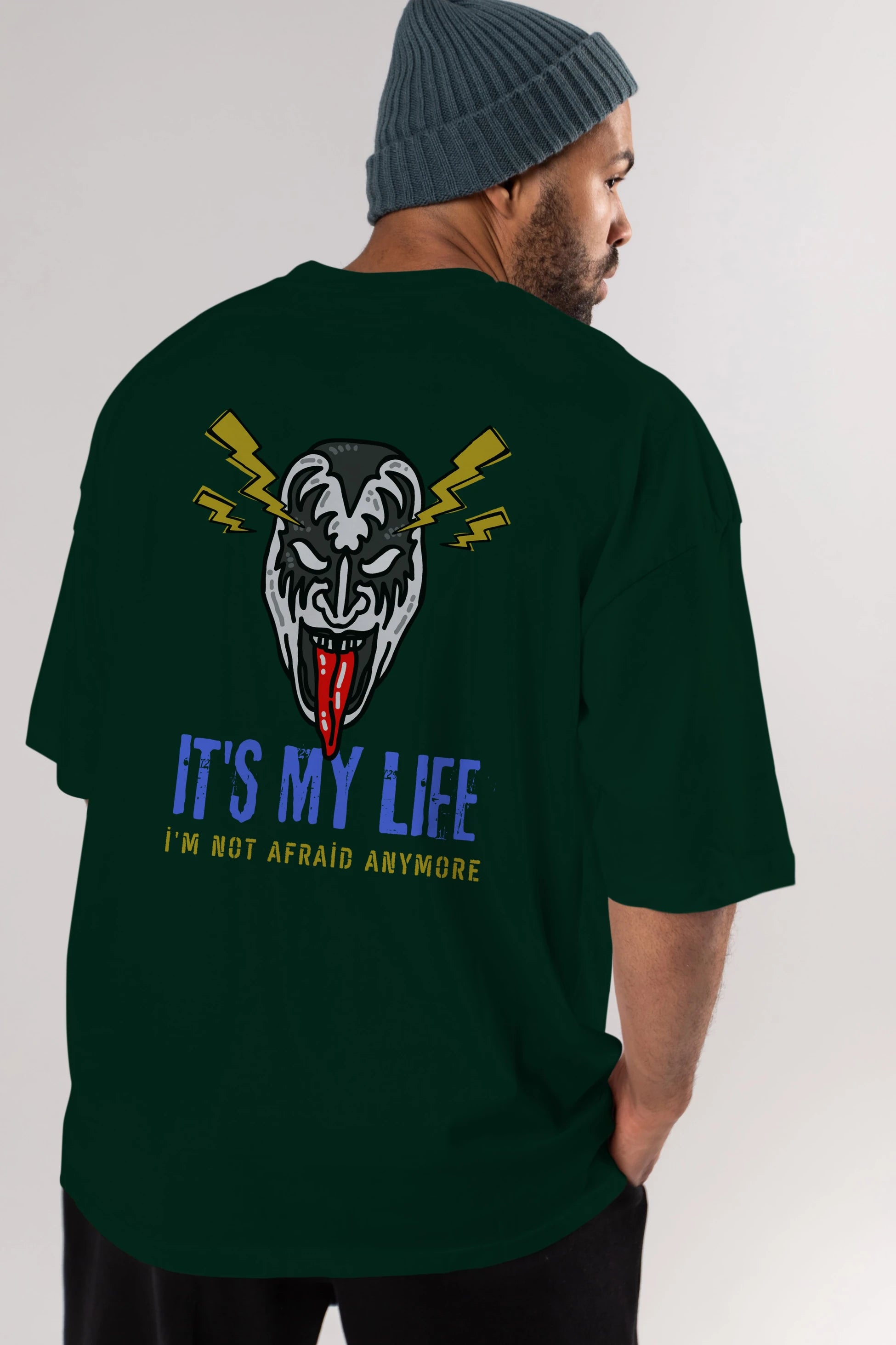 Its My Life Yazılı Arka Baskılı Oversize t-shirt Erkek Kadın Unisex