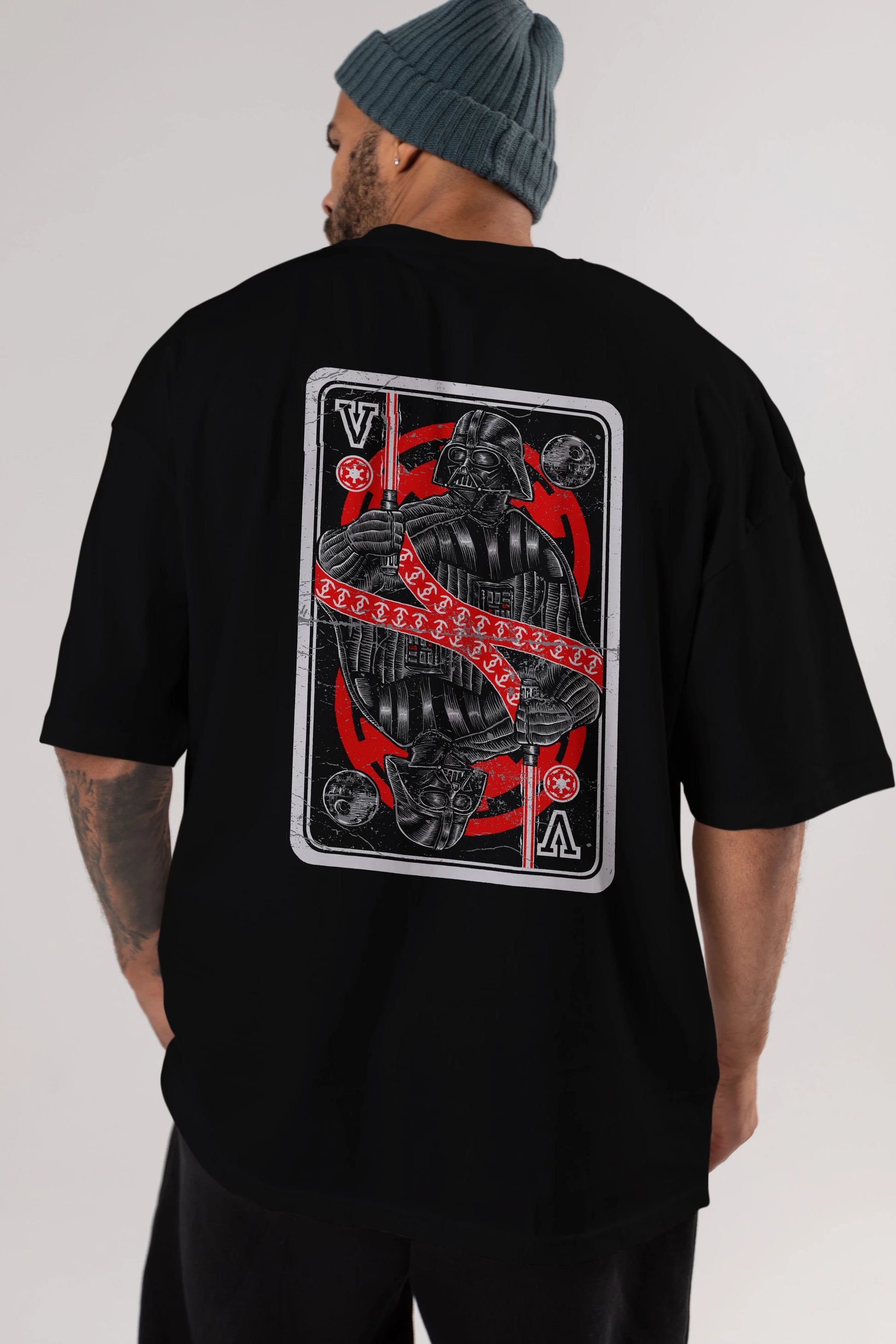 King Of The Darkside Arka Baskılı Oversize t-shirt Erkek Kadın Unisex %100 Pamuk