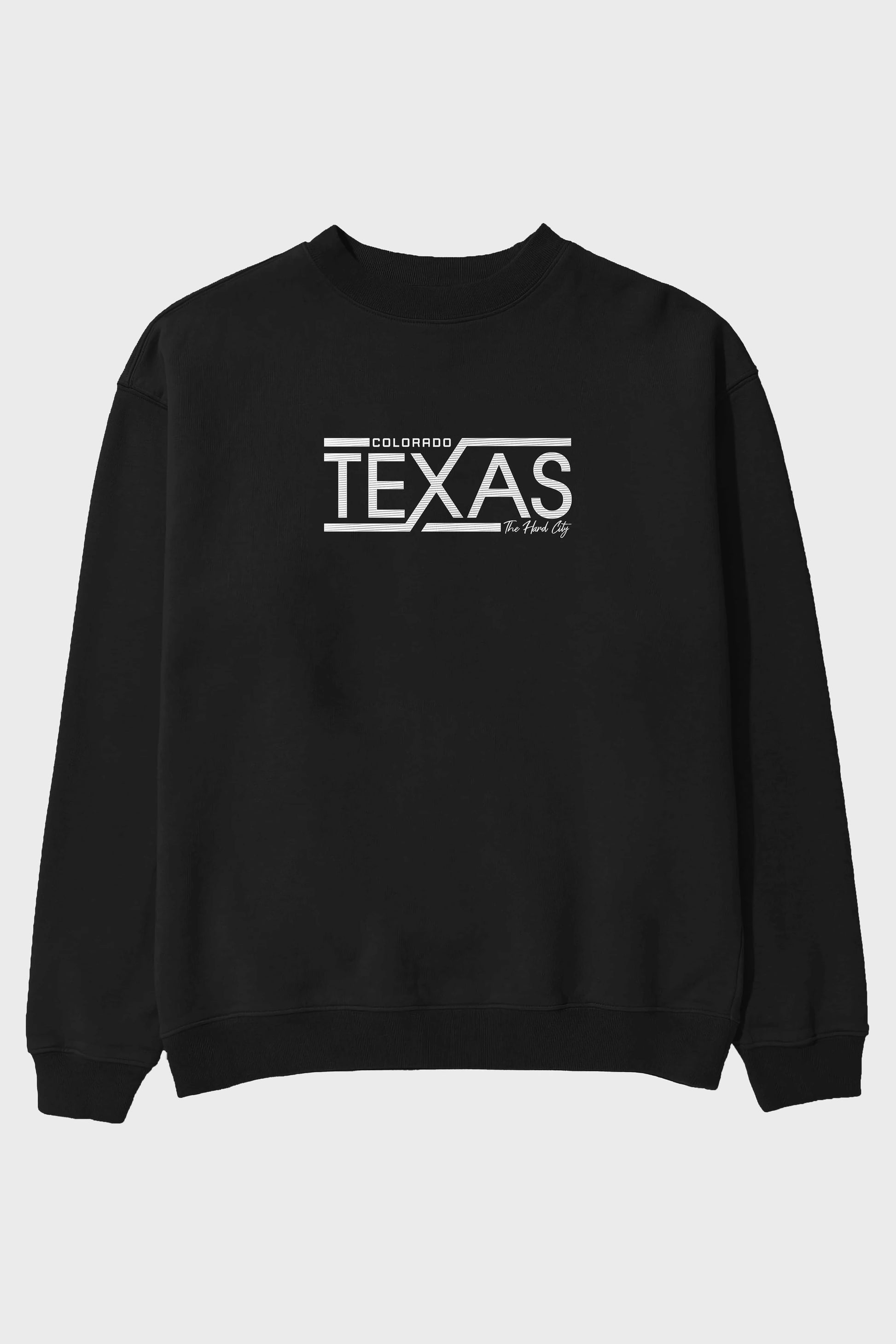 Texas Ön Baskılı Oversize Sweatshirt Erkek Kadın Unisex