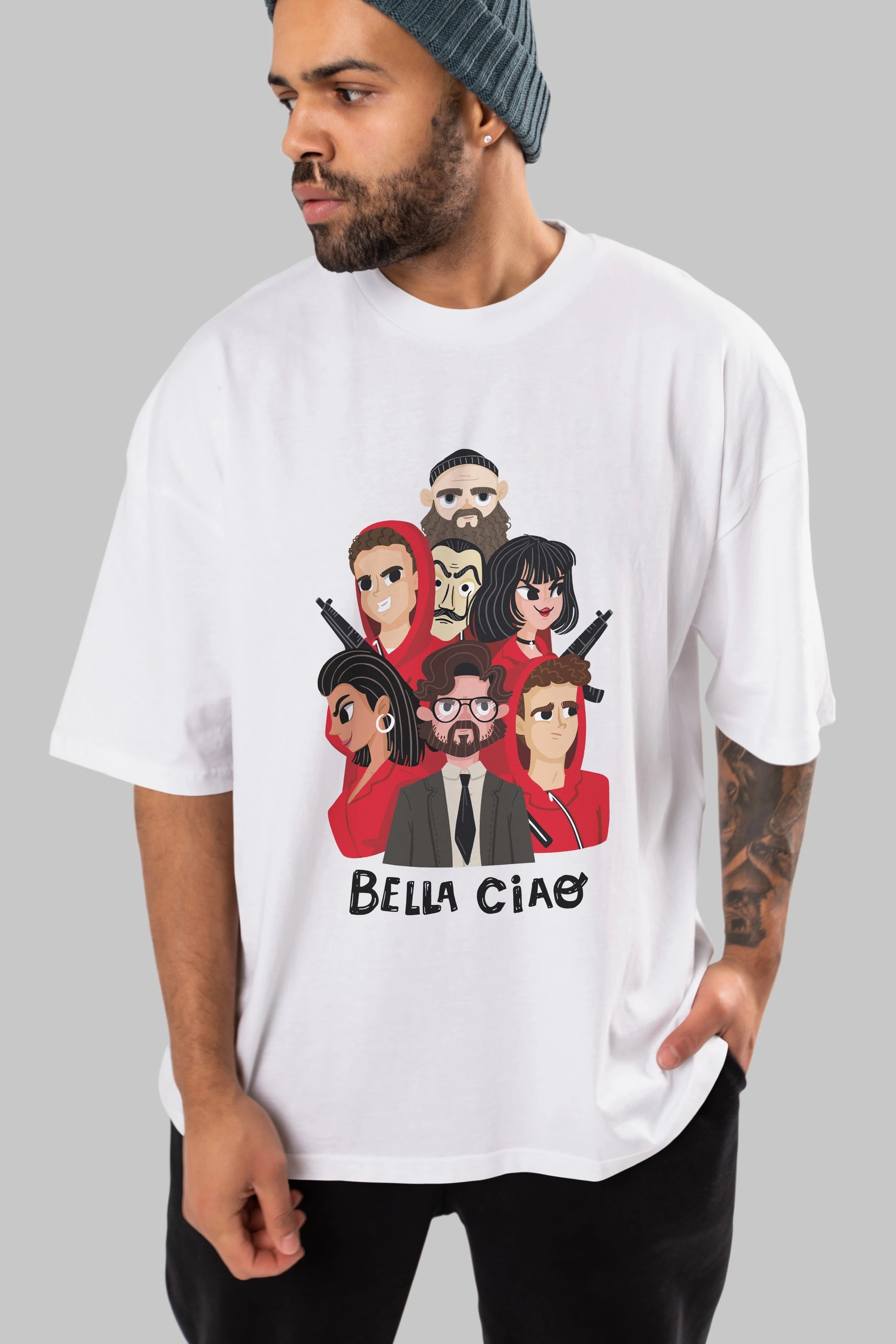 La Casa De Papel (13) Ön Baskılı Oversize t-shirt Erkek Kadın Unisex %100 Pamuk Bisiklet Yaka tişort