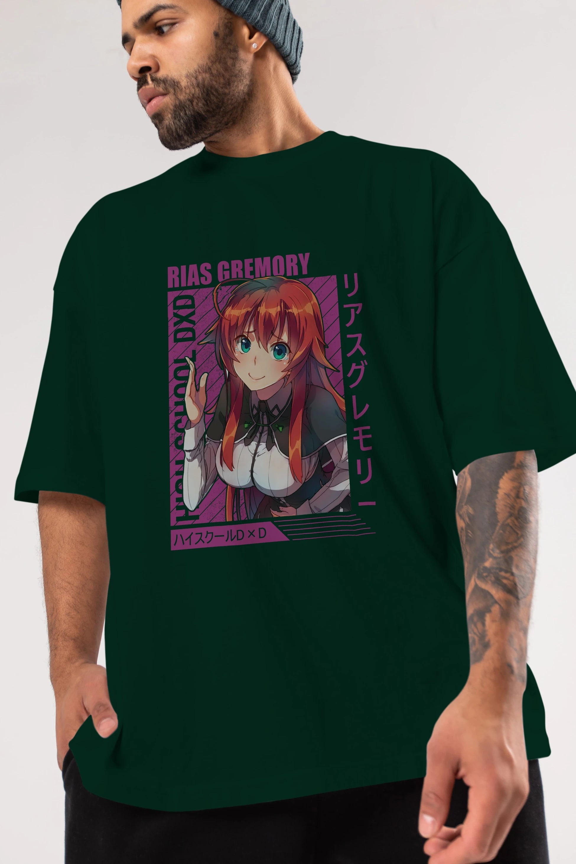 Rias Gremory 10 Anime Ön Baskılı Oversize t-shirt %100 pamuk Erkek Kadın Unisex