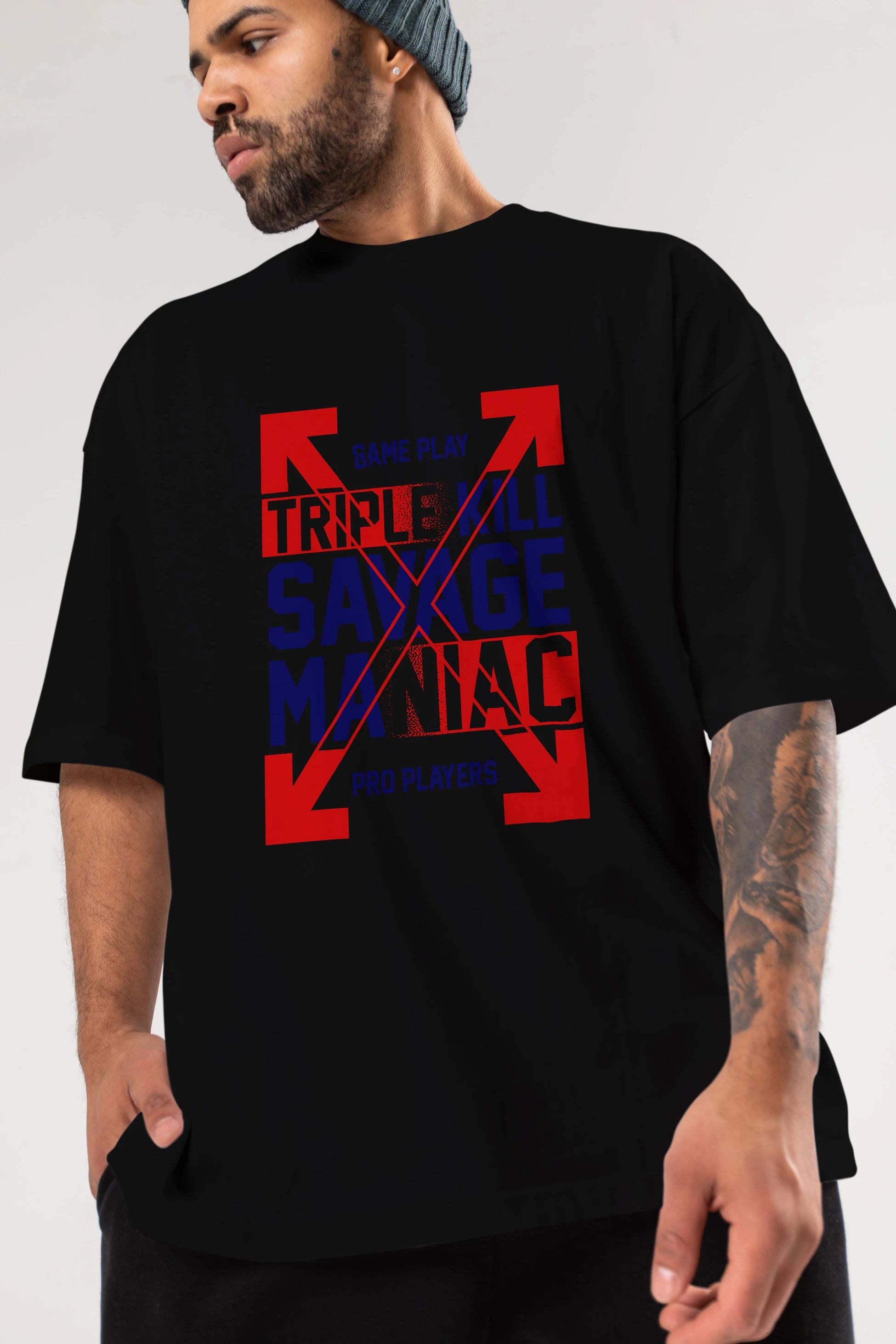 Kill Savage Ön Baskılı Oversize t-shirt Erkek Kadın Unisex