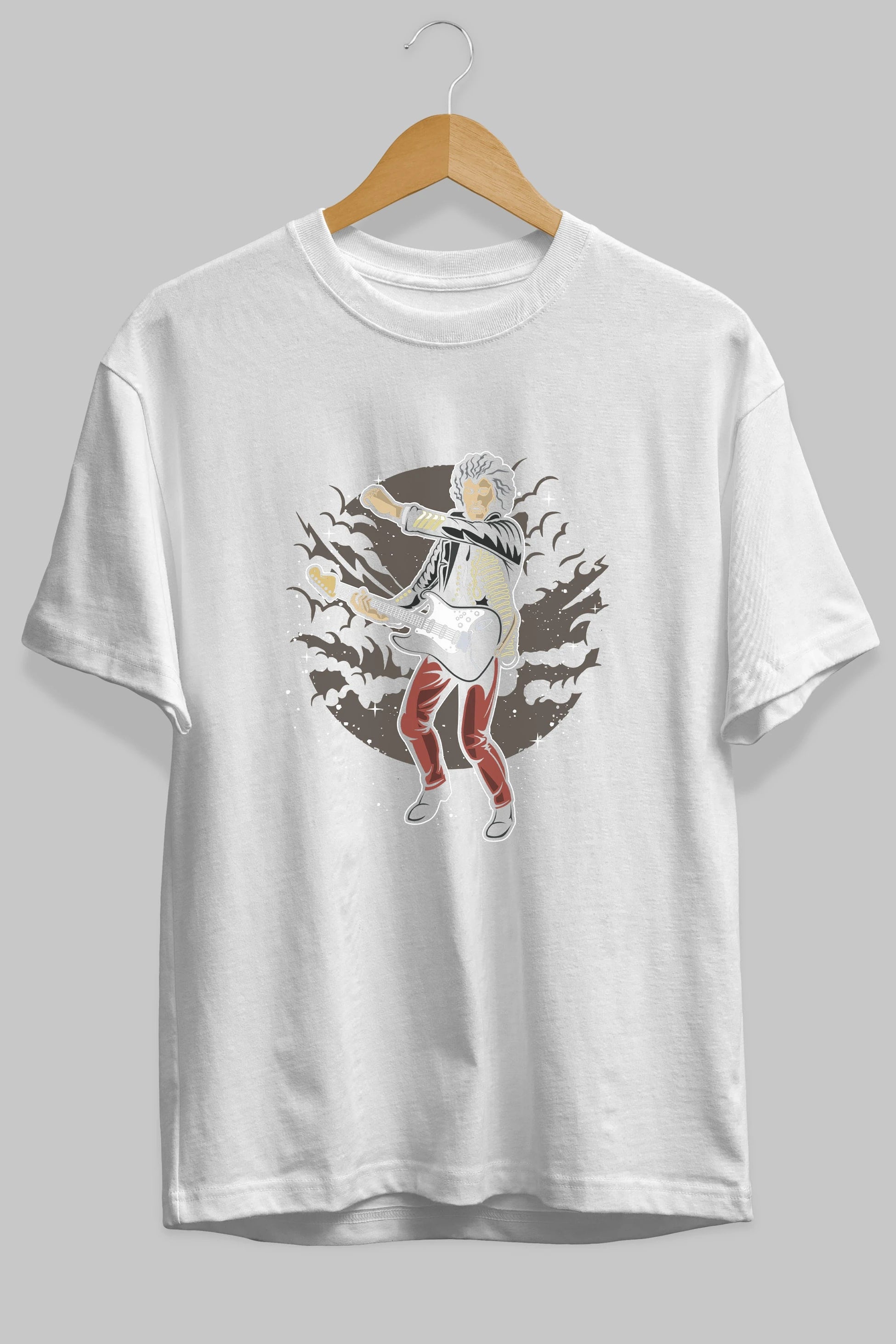 JIMMY HENDRIX Ön Baskılı Oversize t-shirt Erkek Kadın Unisex %100 Pamuk tişort