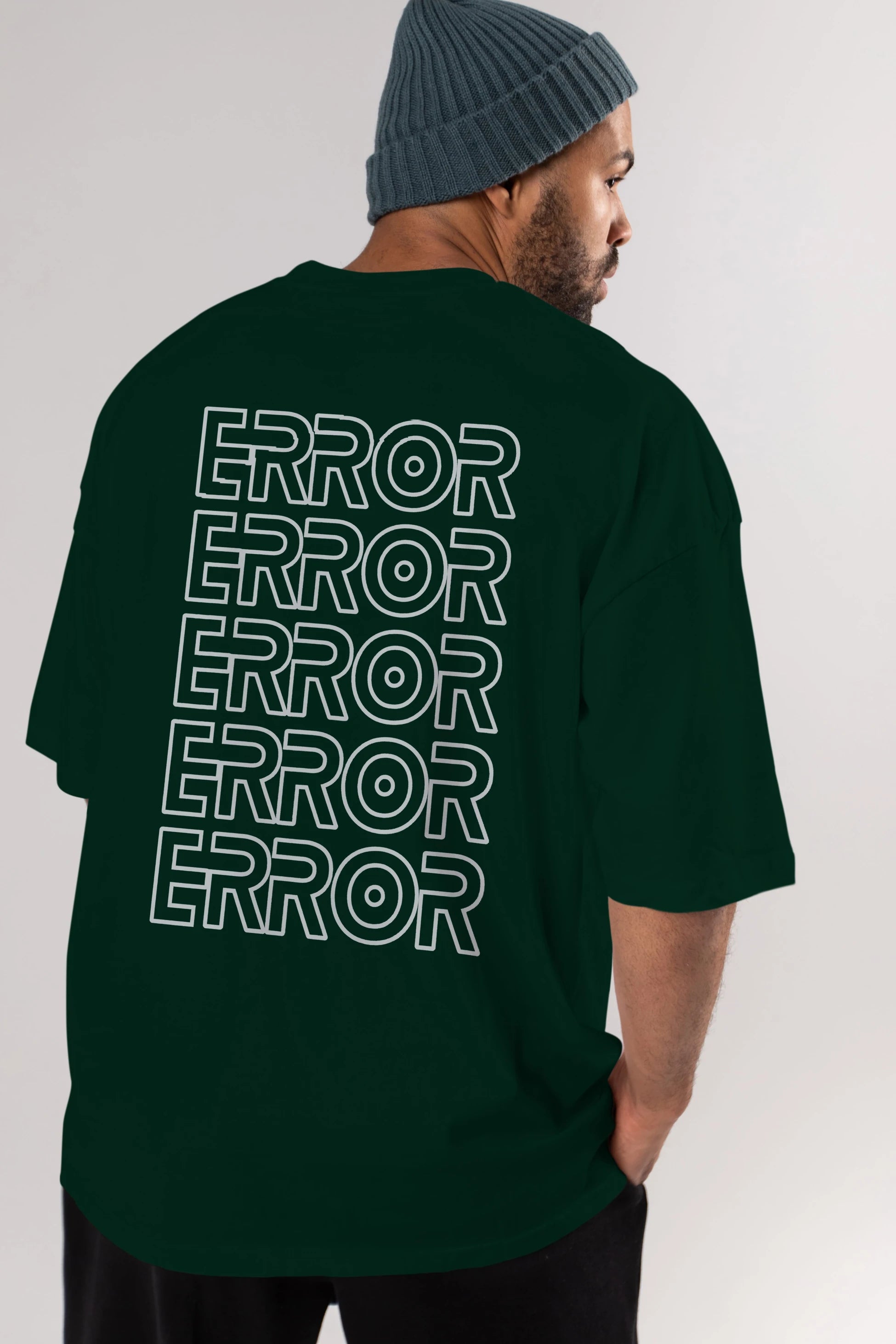 Error Yazılı Arka Baskılı Oversize t-shirt Erkek Kadın Unisex