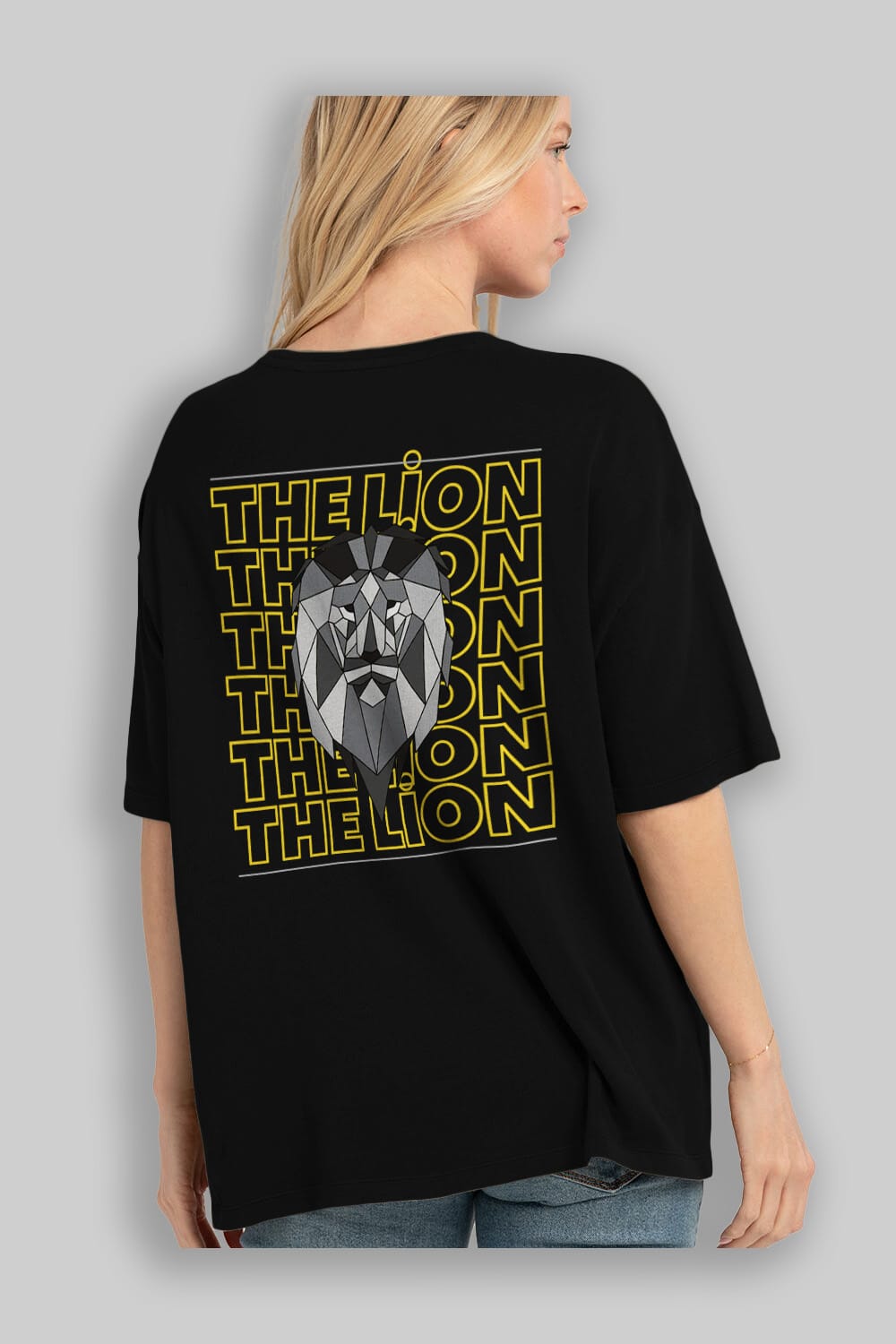 The Lion Yazılı Arka Baskılı Oversize t-shirt Erkek Kadın Unisex