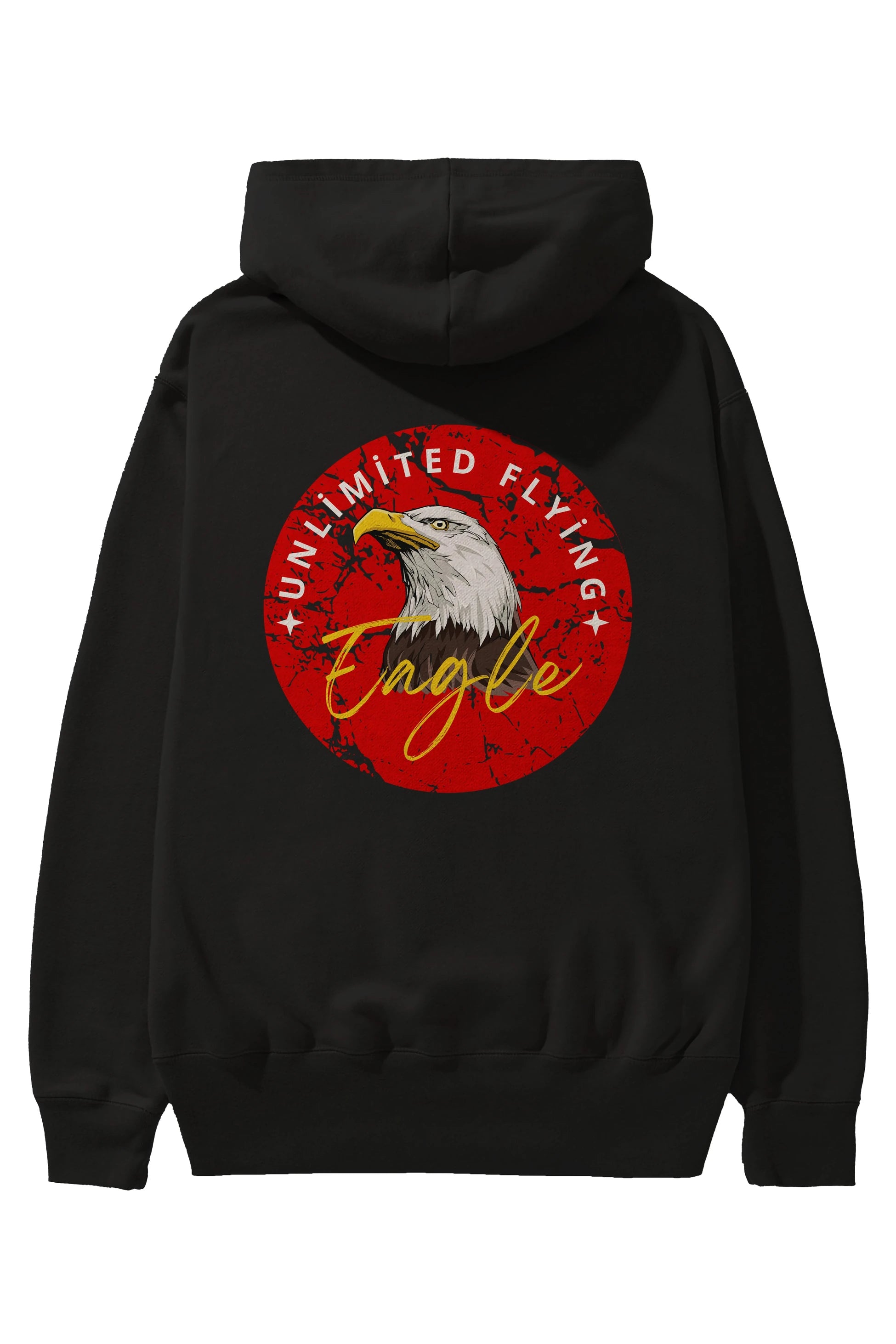Unlimited Flying Yazılı Arka Baskılı Oversize Hoodie Kapüşonlu Sweatshirt Erkek Kadın Unisex