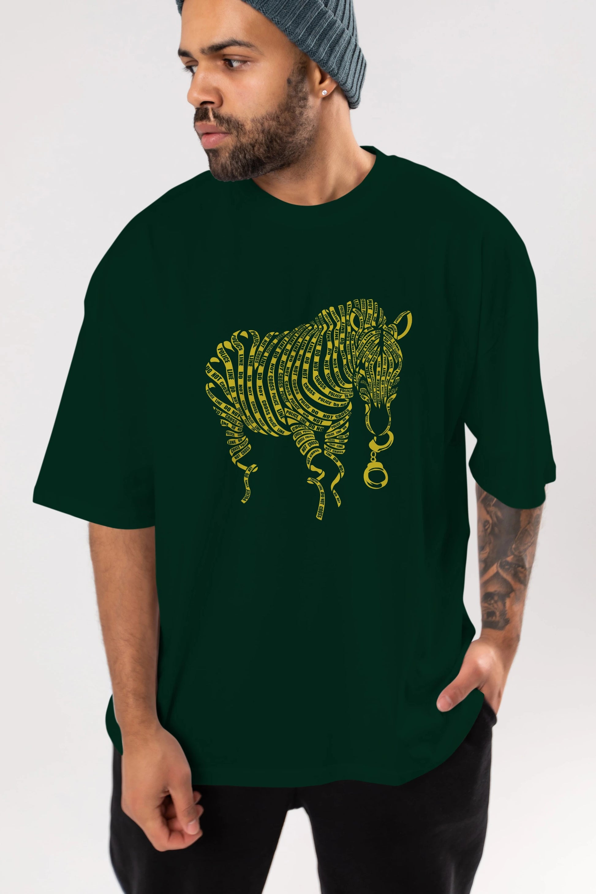 Nature of Crime Ön Baskılı Oversize t-shirt %100 pamuk Erkek Kadın Unisex