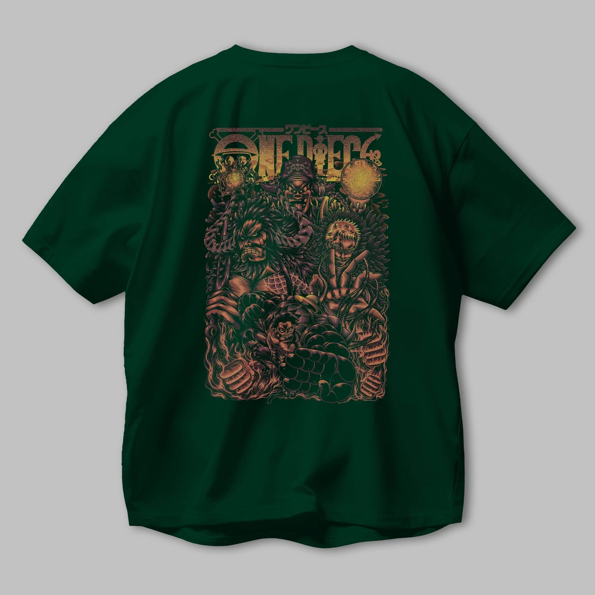 ONE PIECE Anime Arka Baskılı Oversize t-shirt Erkek Kadın Unisex
