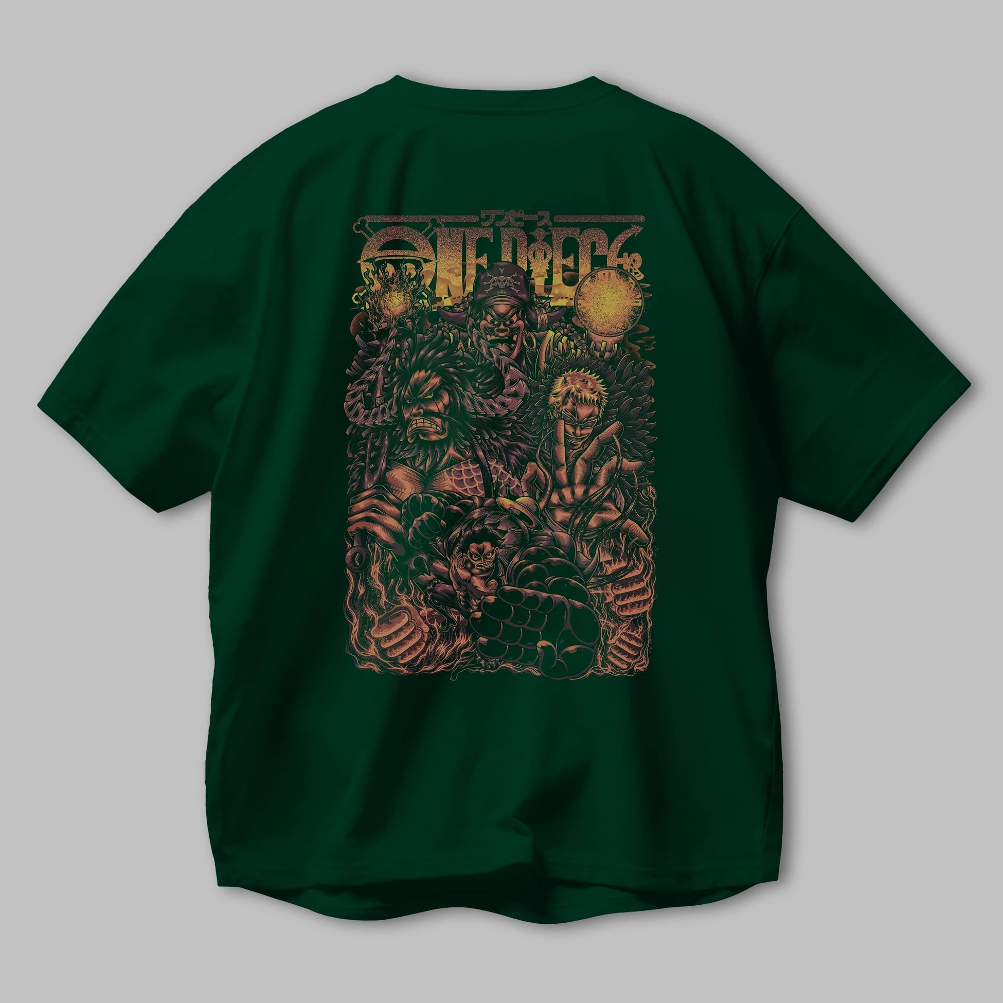 ONE PIECE Anime Arka Baskılı Oversize t-shirt Erkek Kadın Unisex