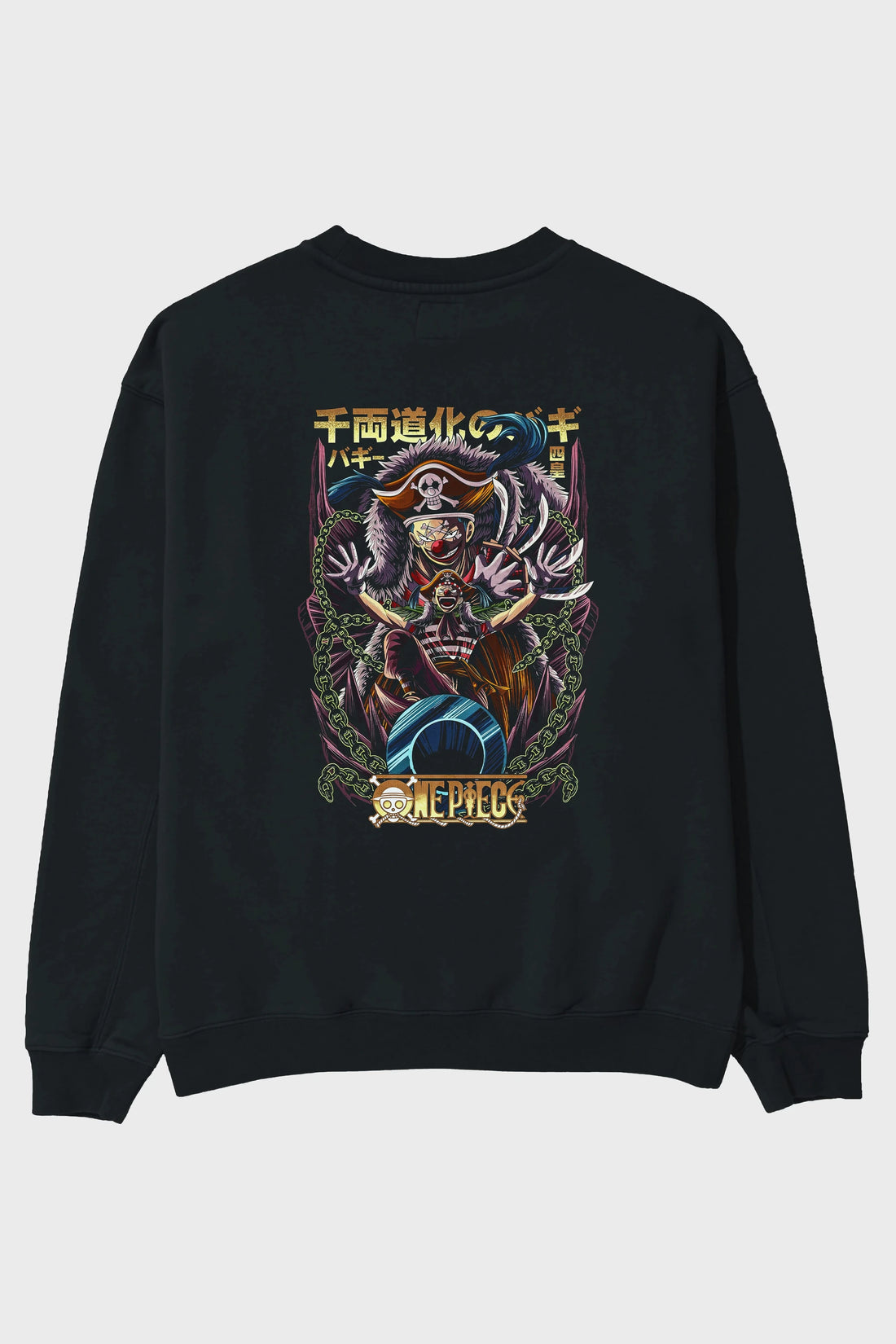 ONE PIECE (5) Anime Arka Baskılı Oversize Sweatshirt Erkek Kadın Unisex