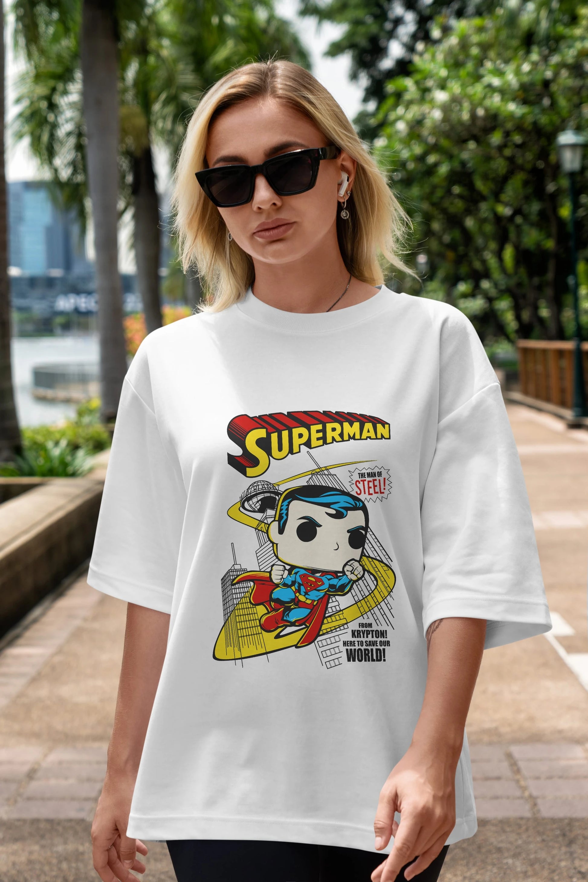 Superman (2) Ön Baskılı Oversize t-shirt Erkek Kadın Unisex %100 Pamuk Bisiklet Yaka tişort