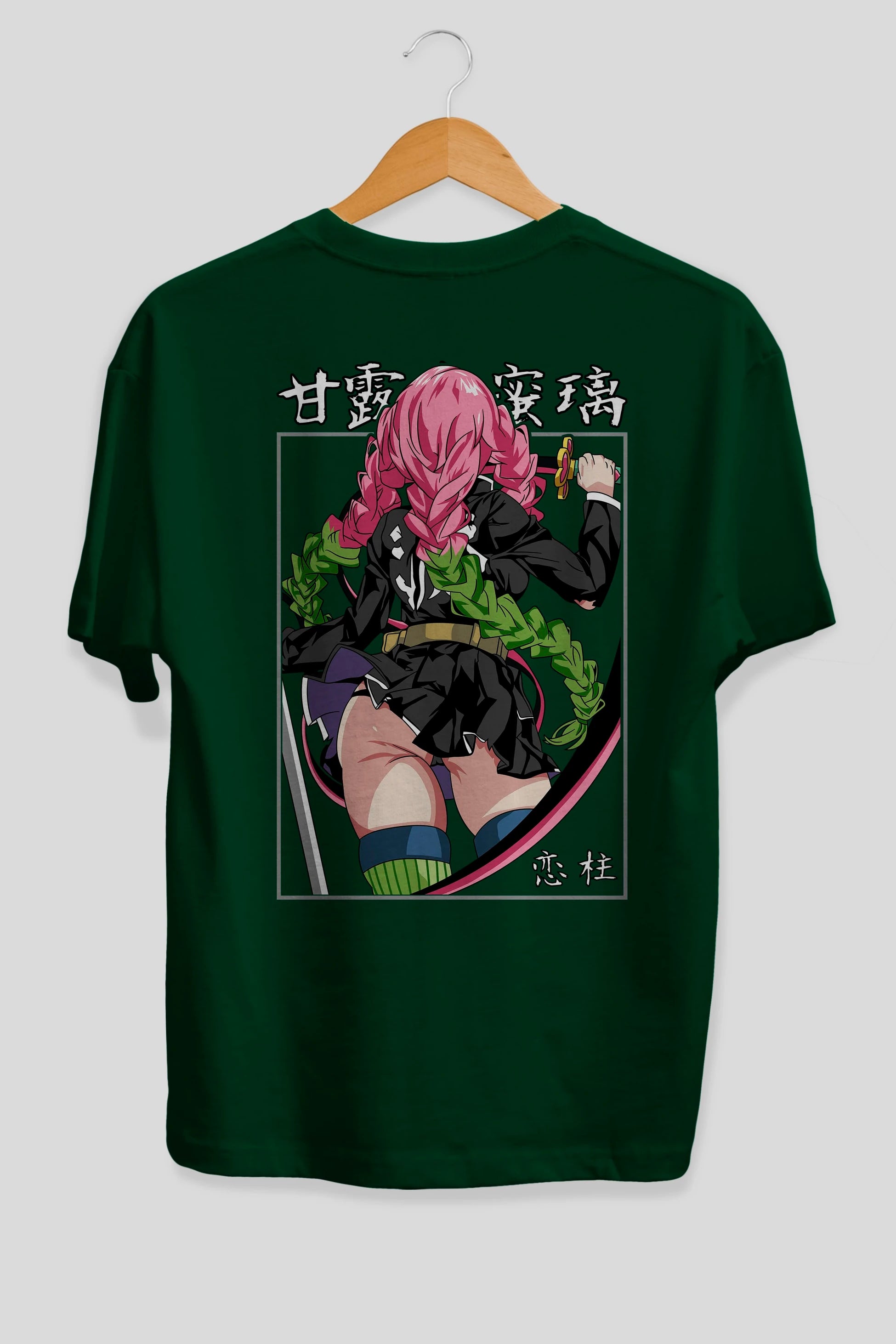 Mitsuri DEMONSLAYER Anime Arka Baskılı Oversize t-shirt Erkek Kadın Unisex
