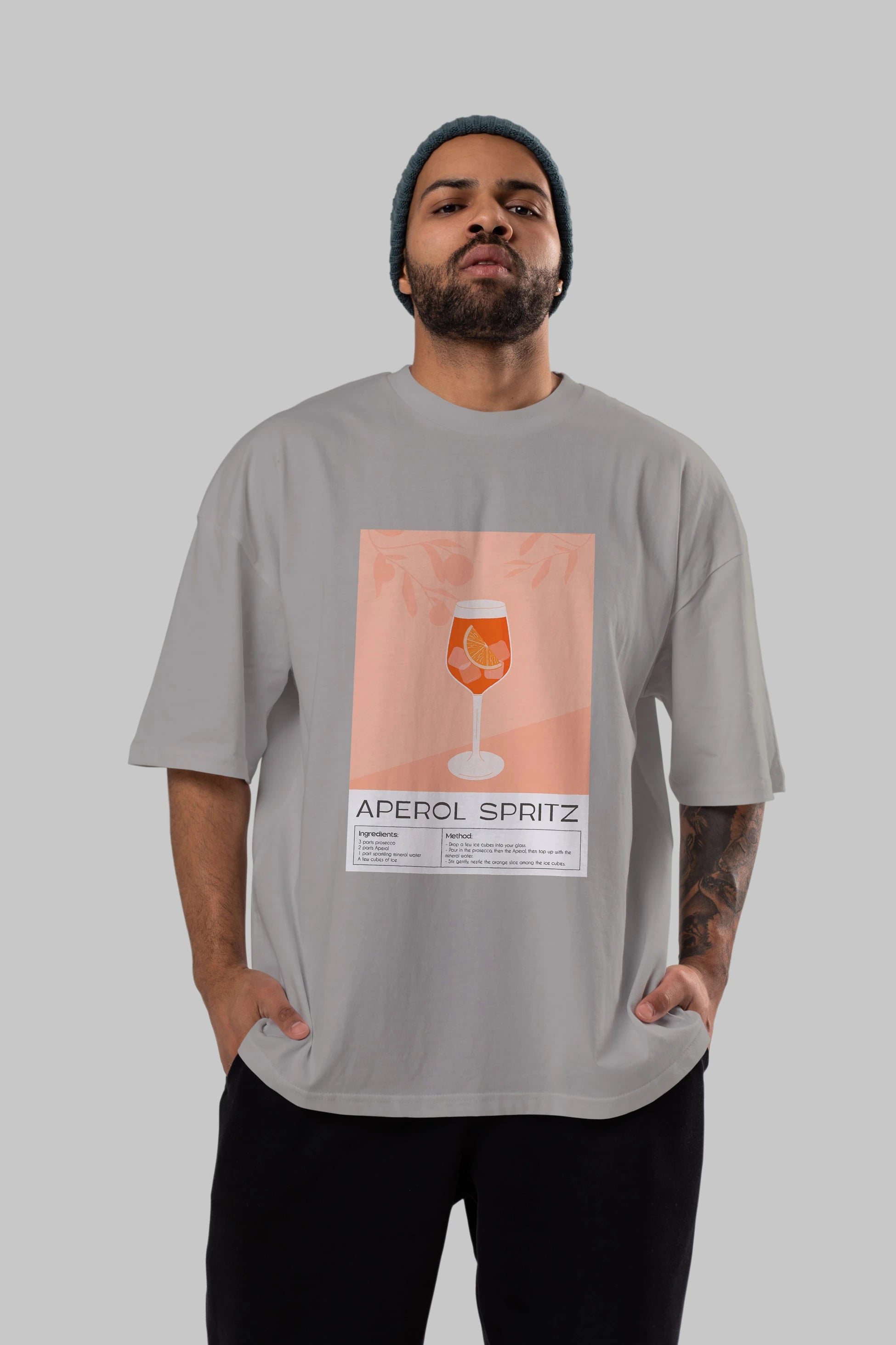 Aperol Spritz 7 Ön Baskılı Oversize t-shirt Erkek Kadın Unisex %100 Pamuk Bisiklet Yaka tişort