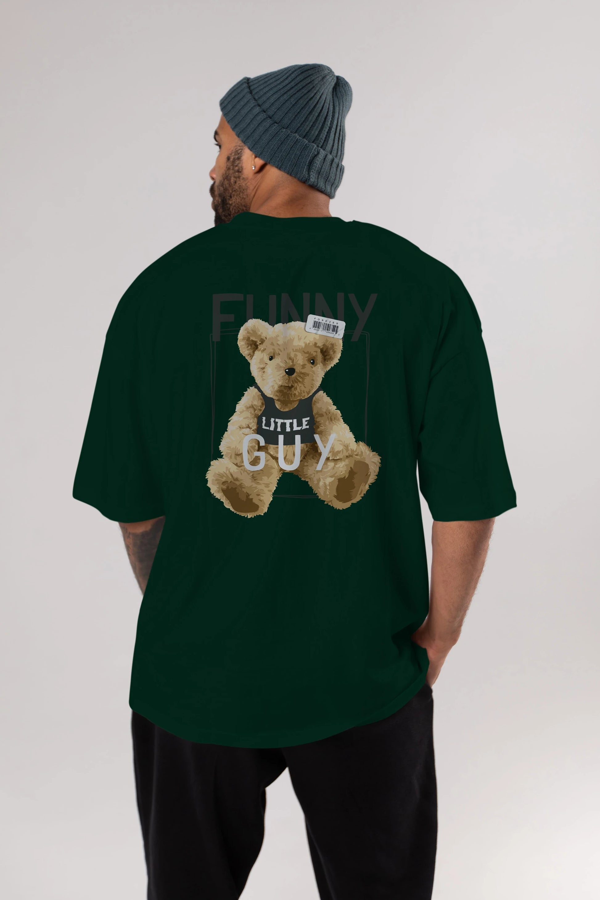 Teddy Bear Funny Arka Baskılı Oversize t-shirt Erkek Kadın Unisex %100 Pamuk
