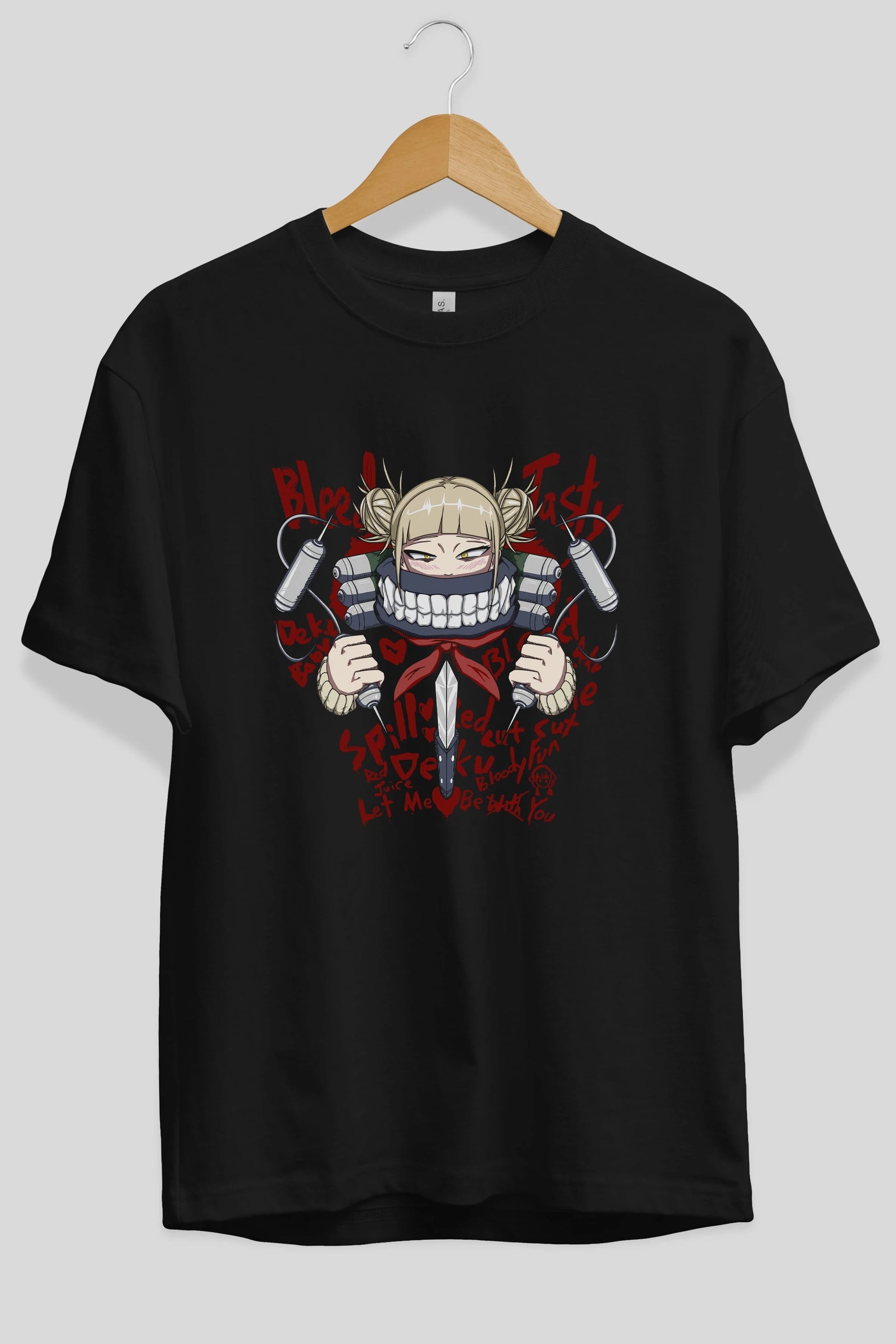 Himiko Toga 1 Anime Ön Baskılı Oversize t-shirt %100 pamuk Erkek Kadın Unisex