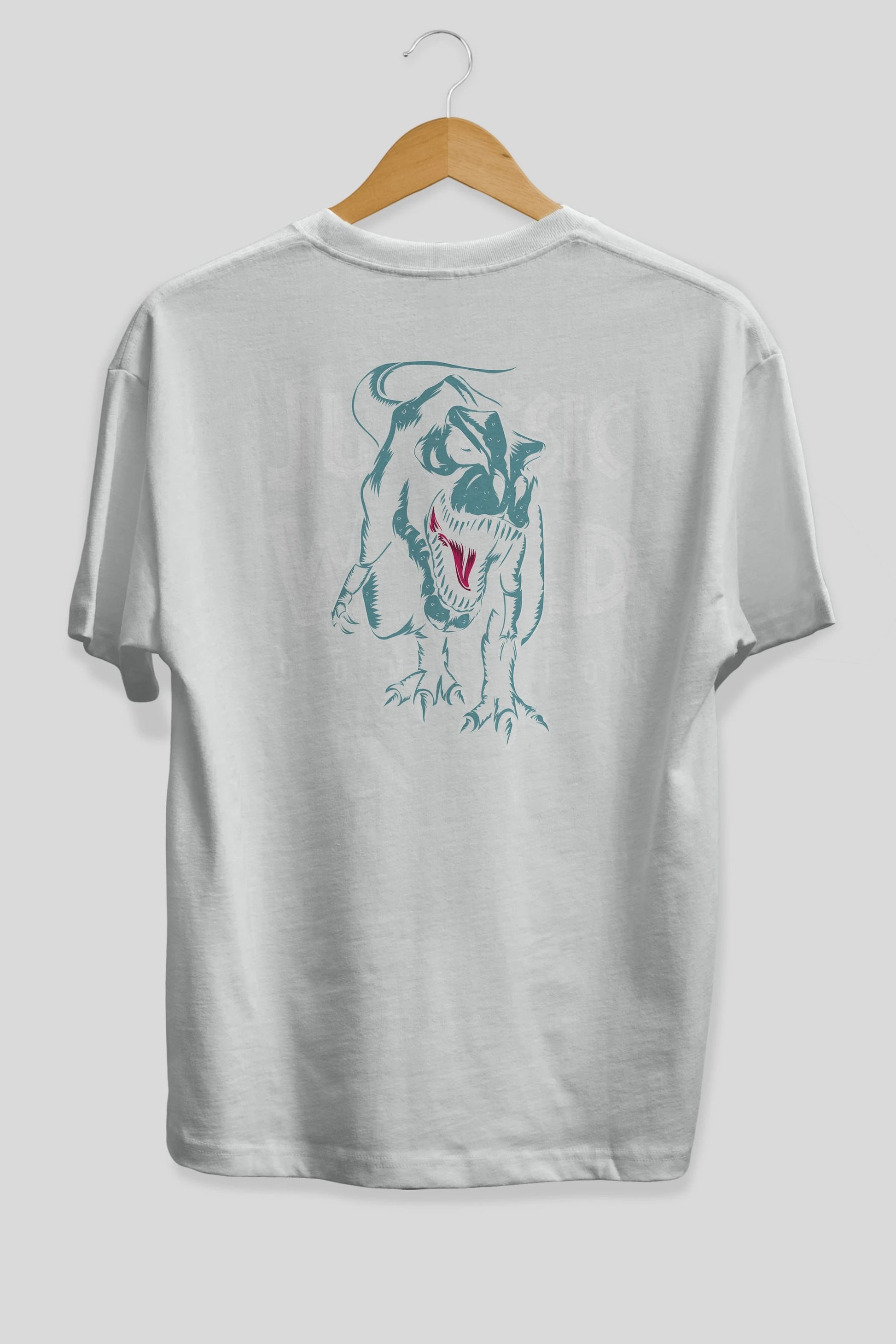 Jurassic Park (1) Arka Baskılı Oversize t-shirt Erkek Kadın Unisex %100 Pamuk Bisiklet Yaka tişort