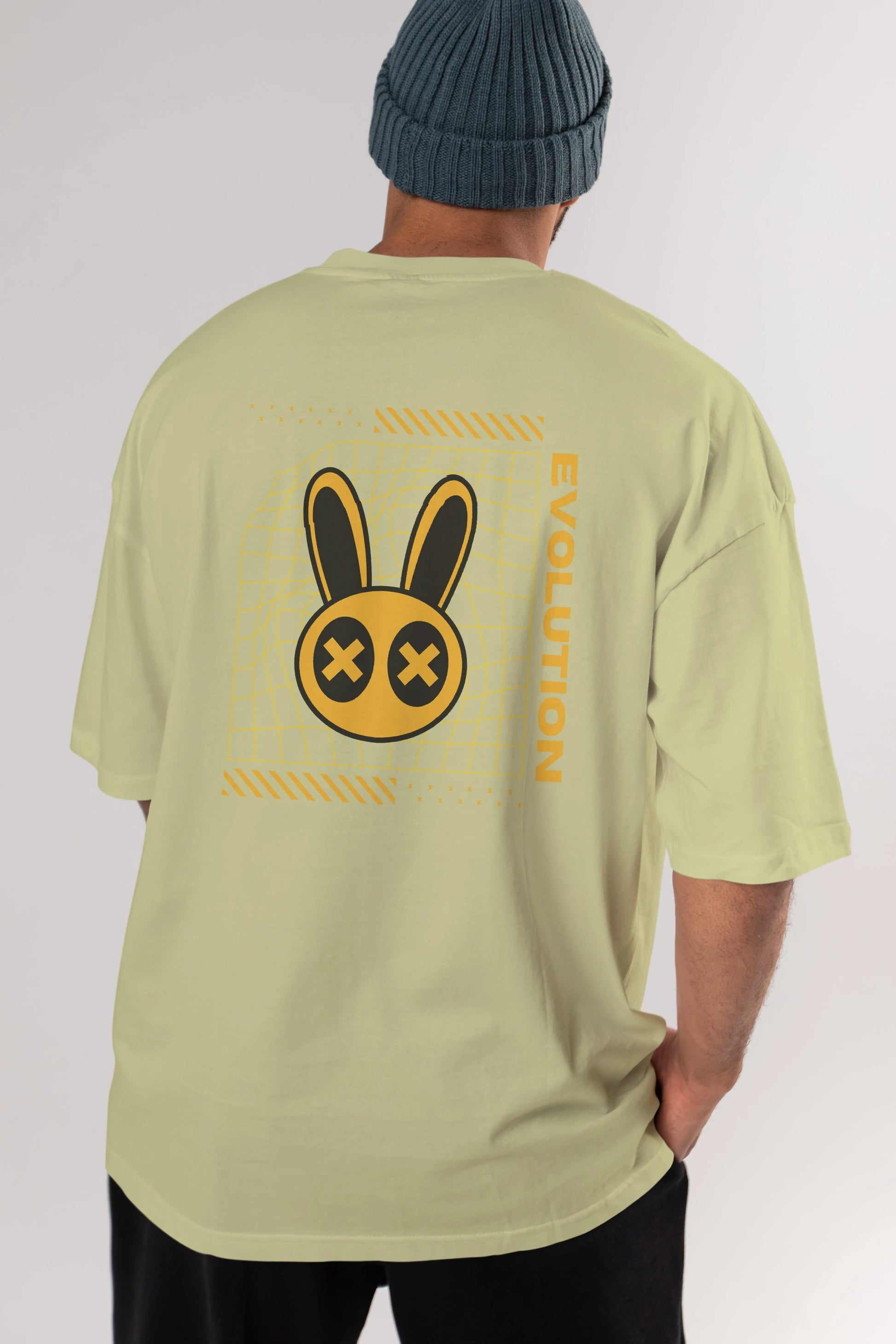 Evolution Yazılı Arka Baskılı Oversize t-shirt Erkek Kadın Unisex