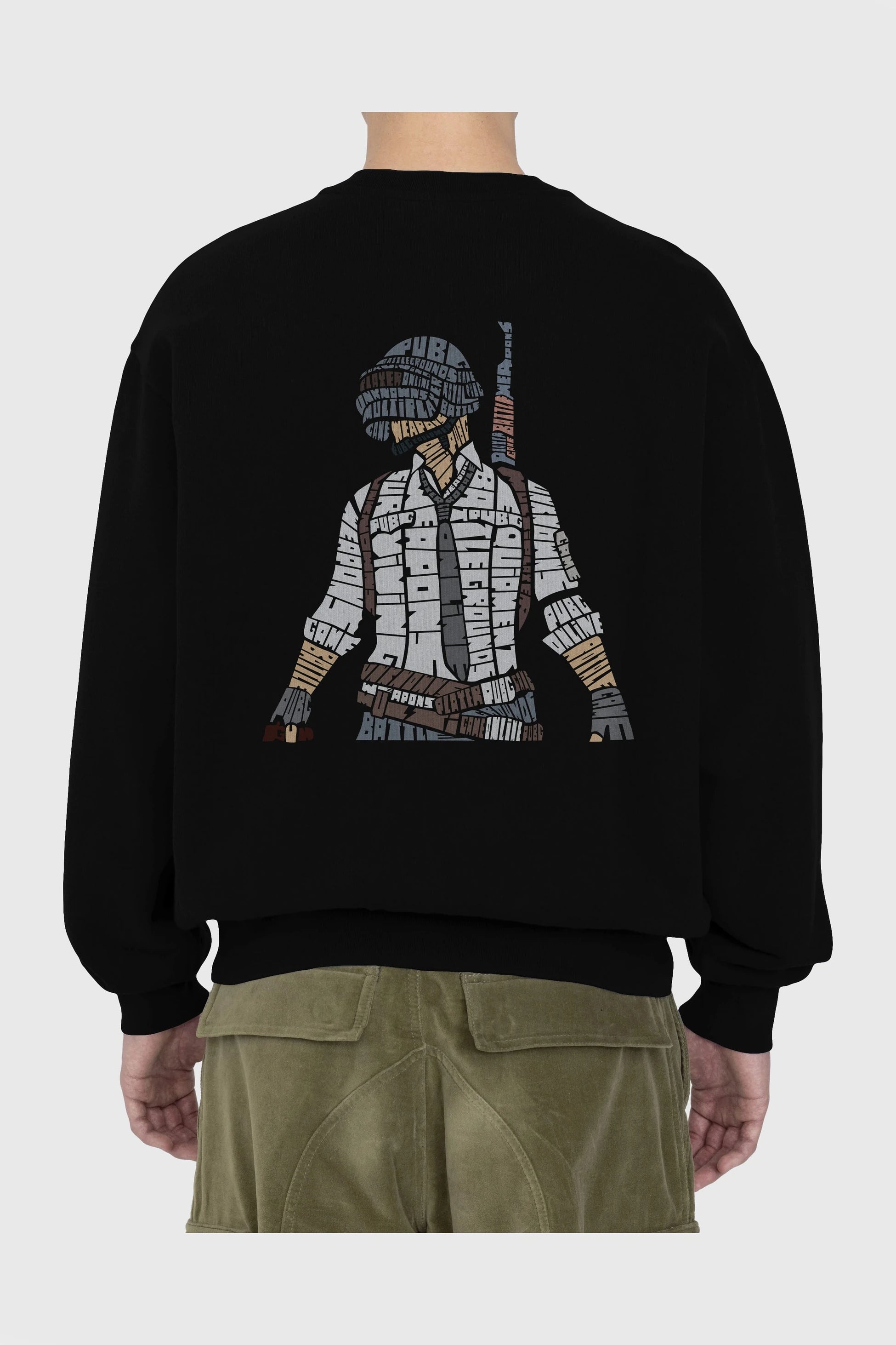 Pubg Arka Baskılı Oversize Sweatshirt Erkek Kadın Unisex