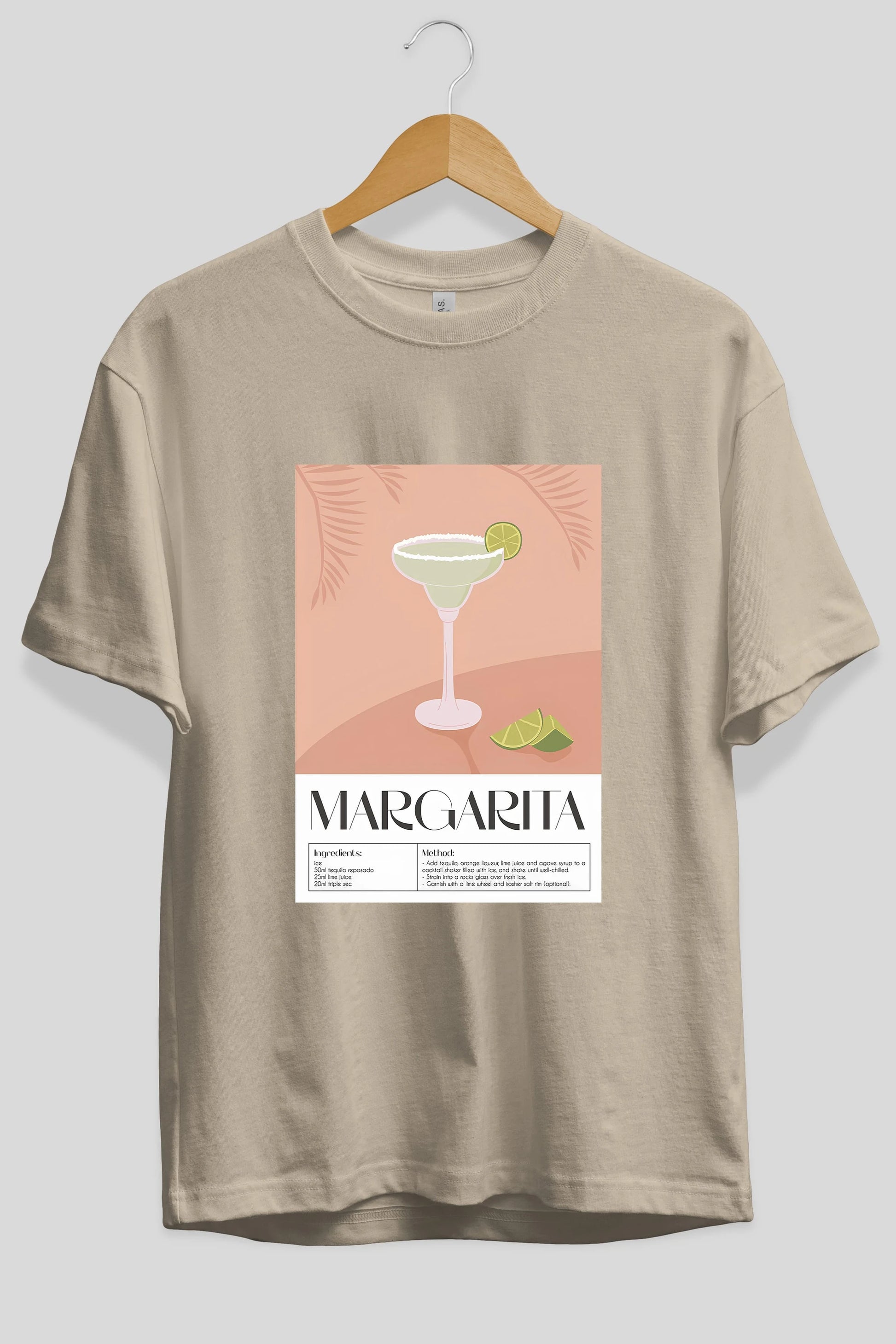 Margarita 5 Ön Baskılı Oversize t-shirt Erkek Kadın Unisex %100 Pamuk Bisiklet Yaka tişort