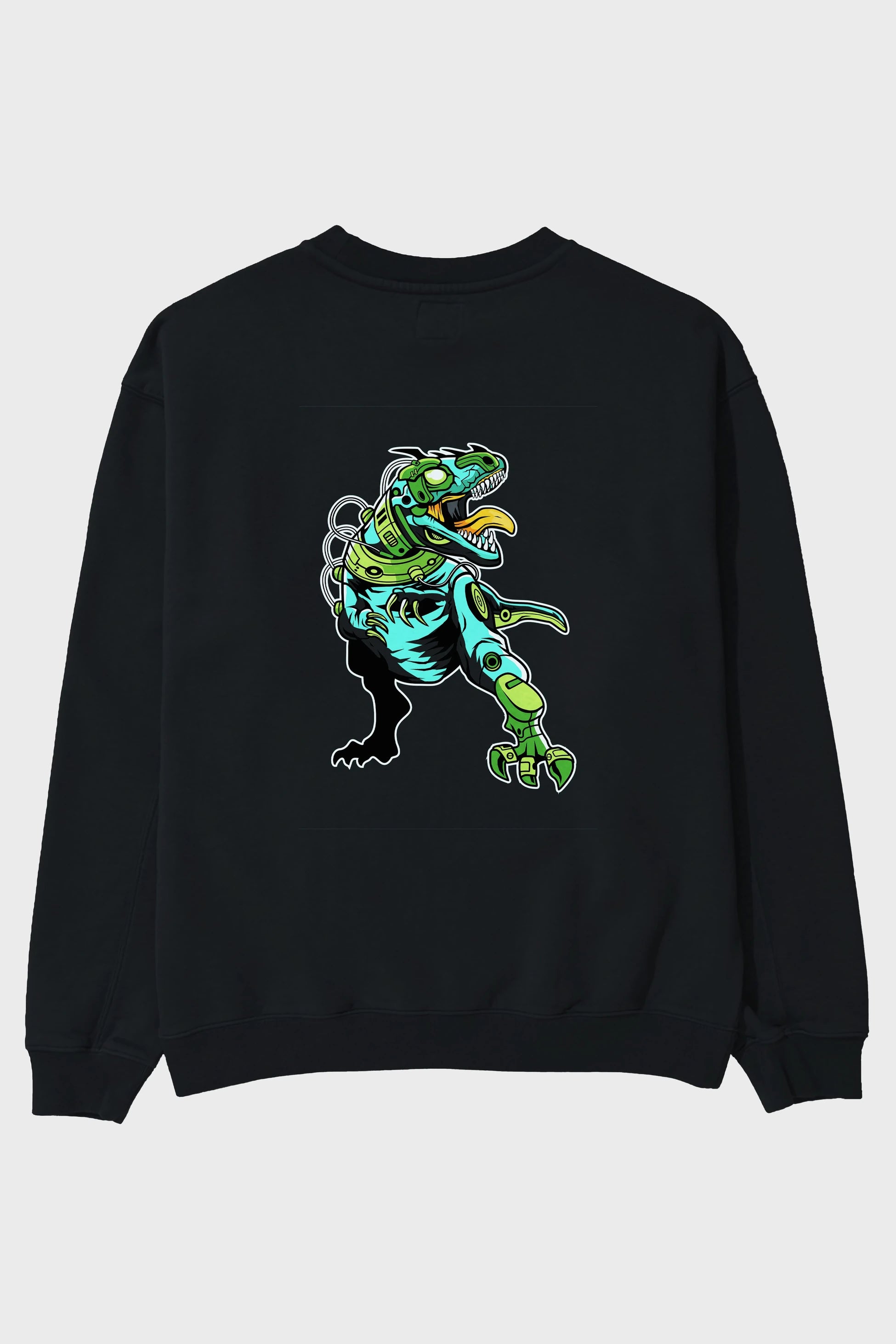 Trex Robot Arka Baskılı Oversize Sweatshirt Erkek Kadın Unisex