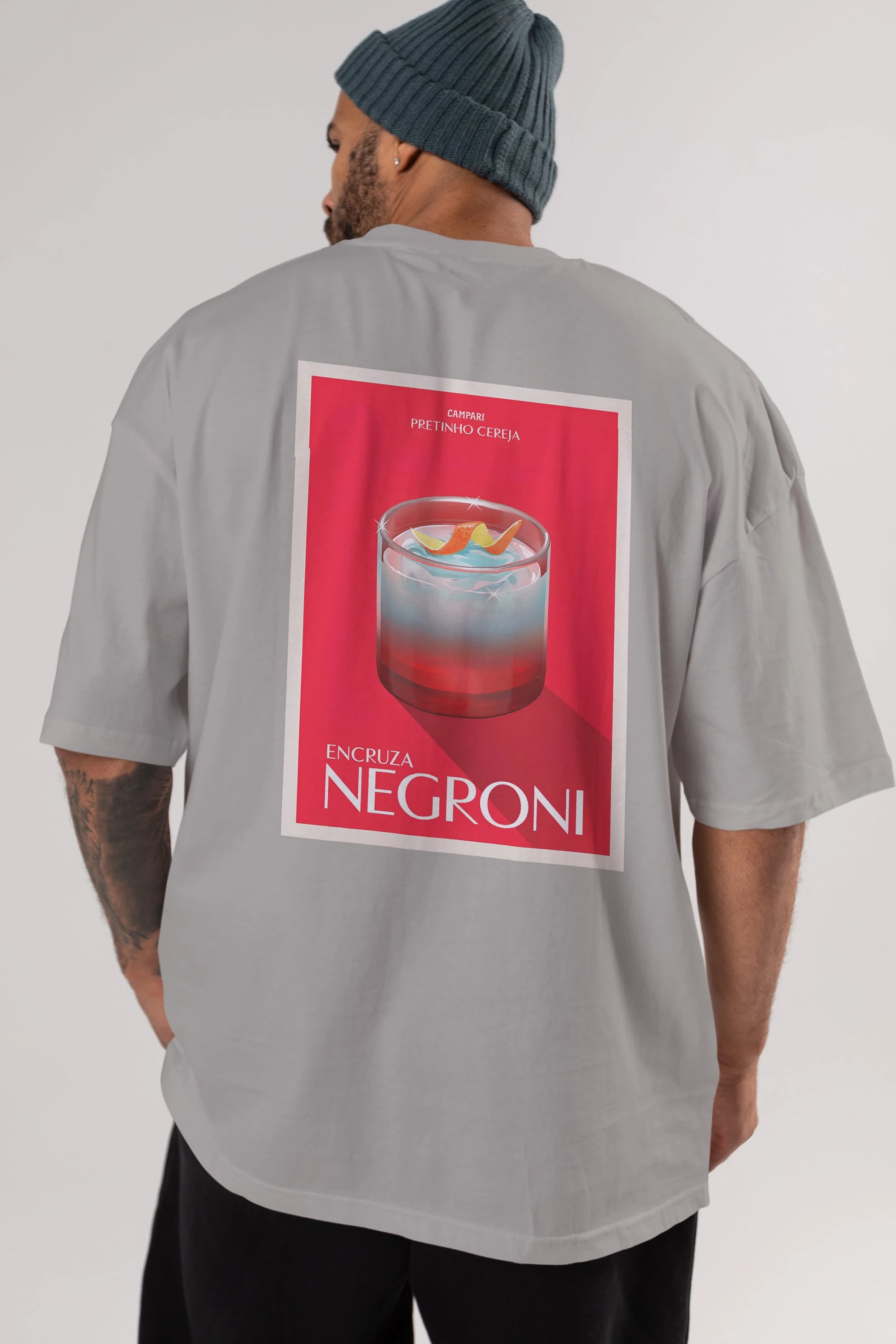 Encruza Negroni Arka Baskılı Oversize t-shirt Erkek Kadın Unisex %100 Pamuk Bisiklet Yaka tişort
