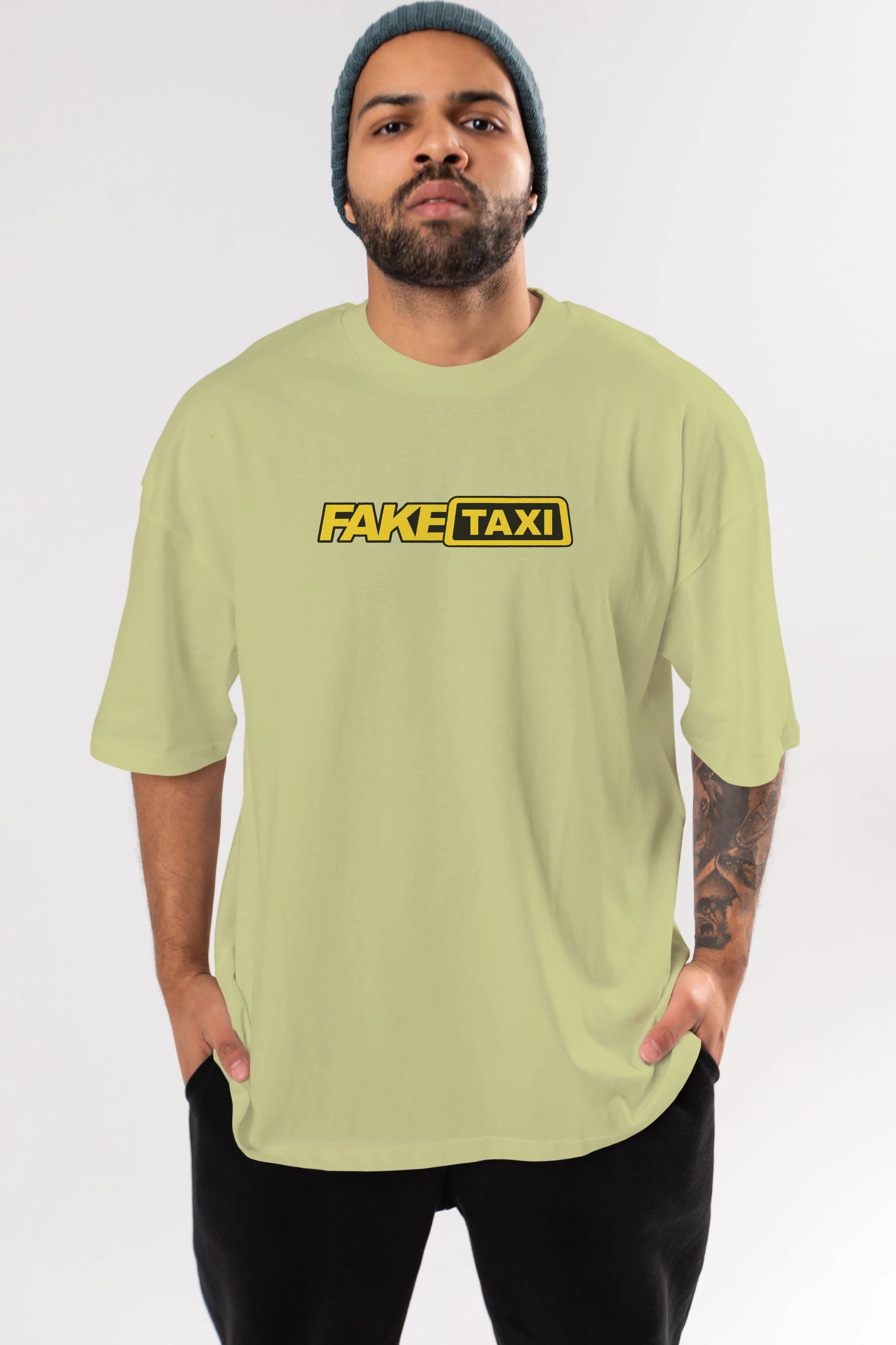 Fake Taxi Ön Baskılı Oversize t-shirt %100 pamuk Erkek Kadın Unisex