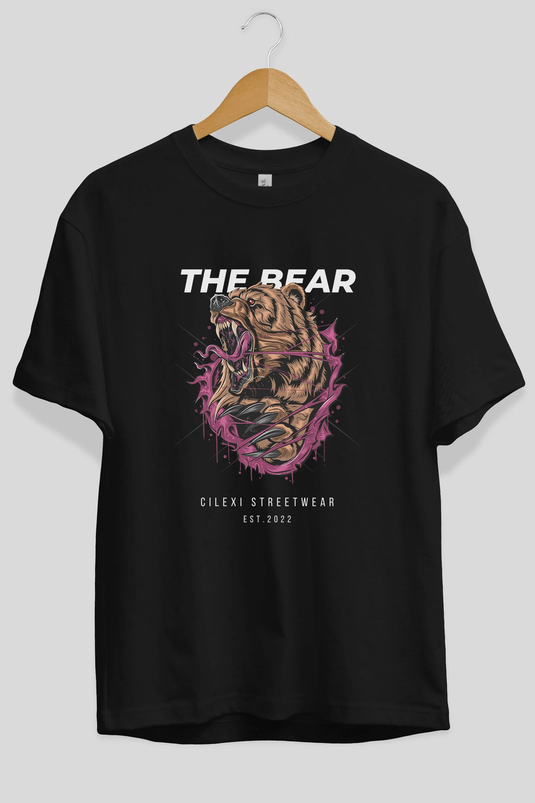 The Bear Ön Baskılı Oversize t-shirt Erkek Kadın Unisex