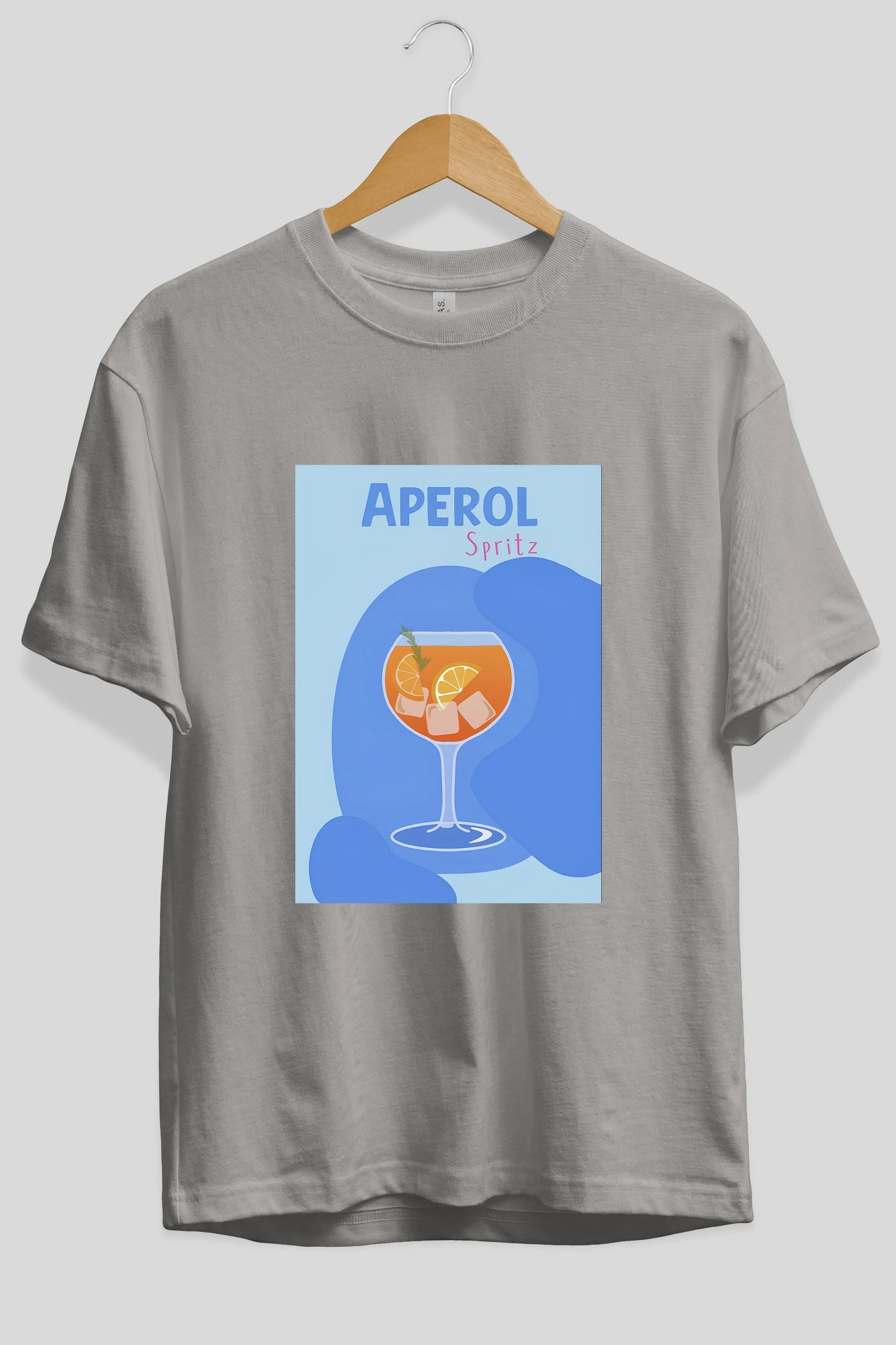 Aperol Spritz 10 Ön Baskılı Oversize t-shirt Erkek Kadın Unisex %100 Pamuk Bisiklet Yaka tişort