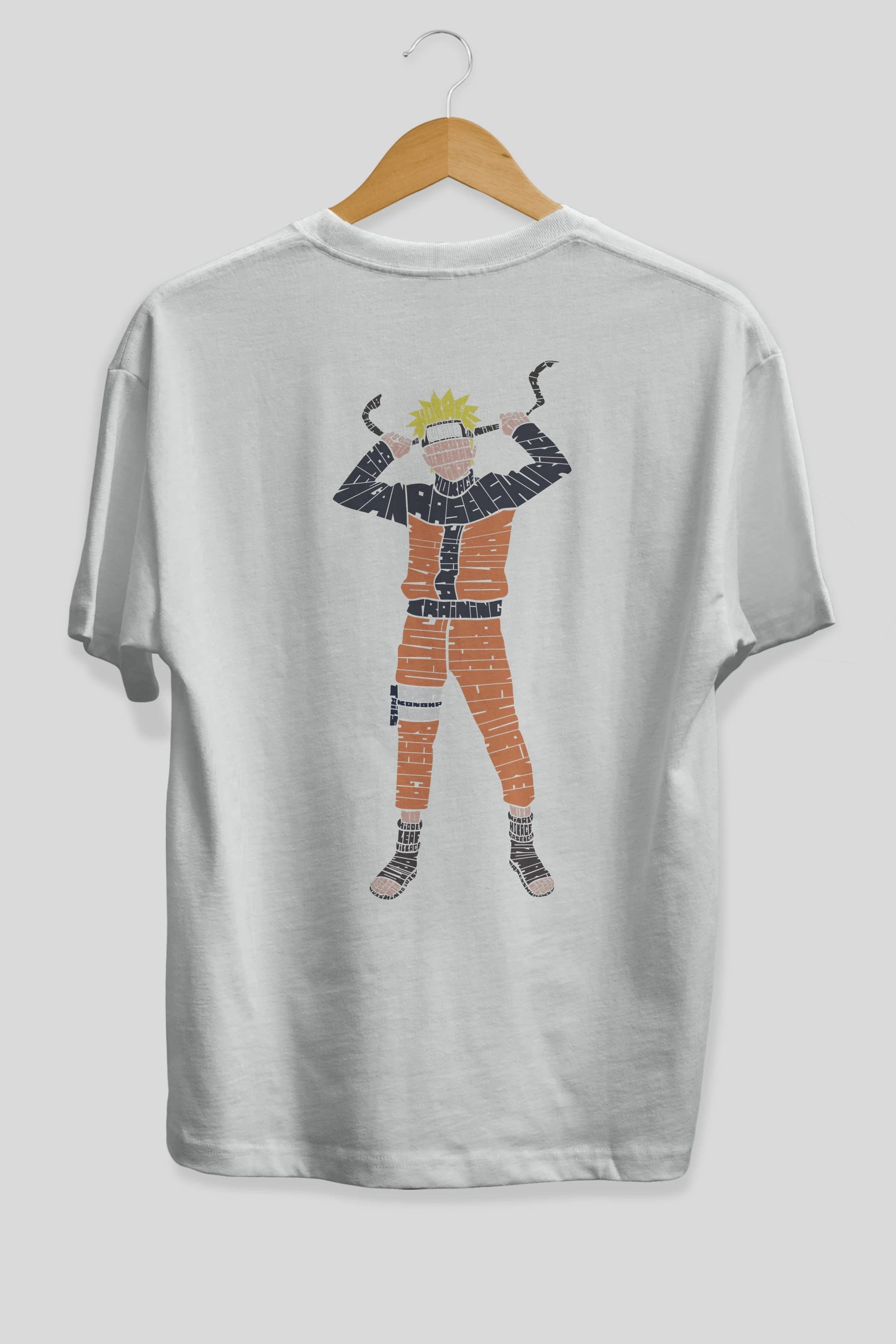 Naruto Arka Baskılı Oversize t-shirt %100 pamuk Erkek Kadın Unisex