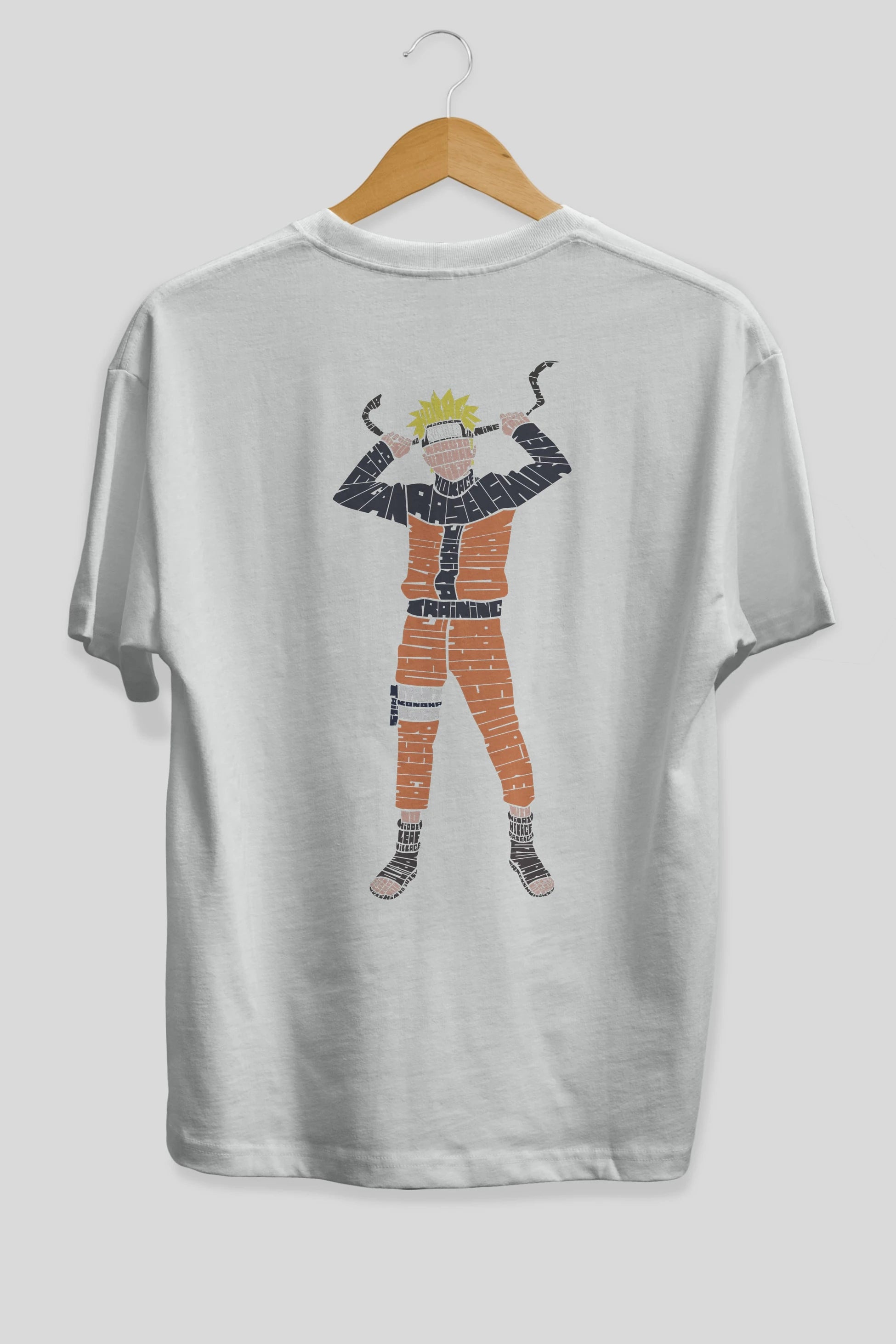 Naruto Arka Baskılı Oversize t-shirt %100 pamuk Erkek Kadın Unisex
