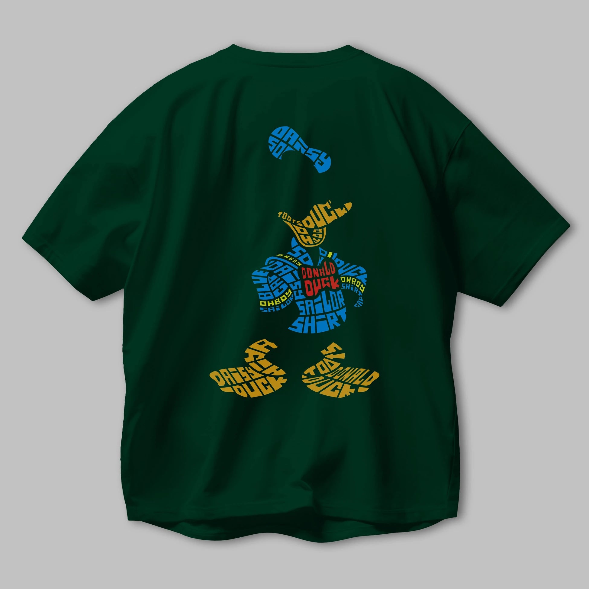 Donald Arka Baskılı Oversize t-shirt %100 pamuk Erkek Kadın Unisex