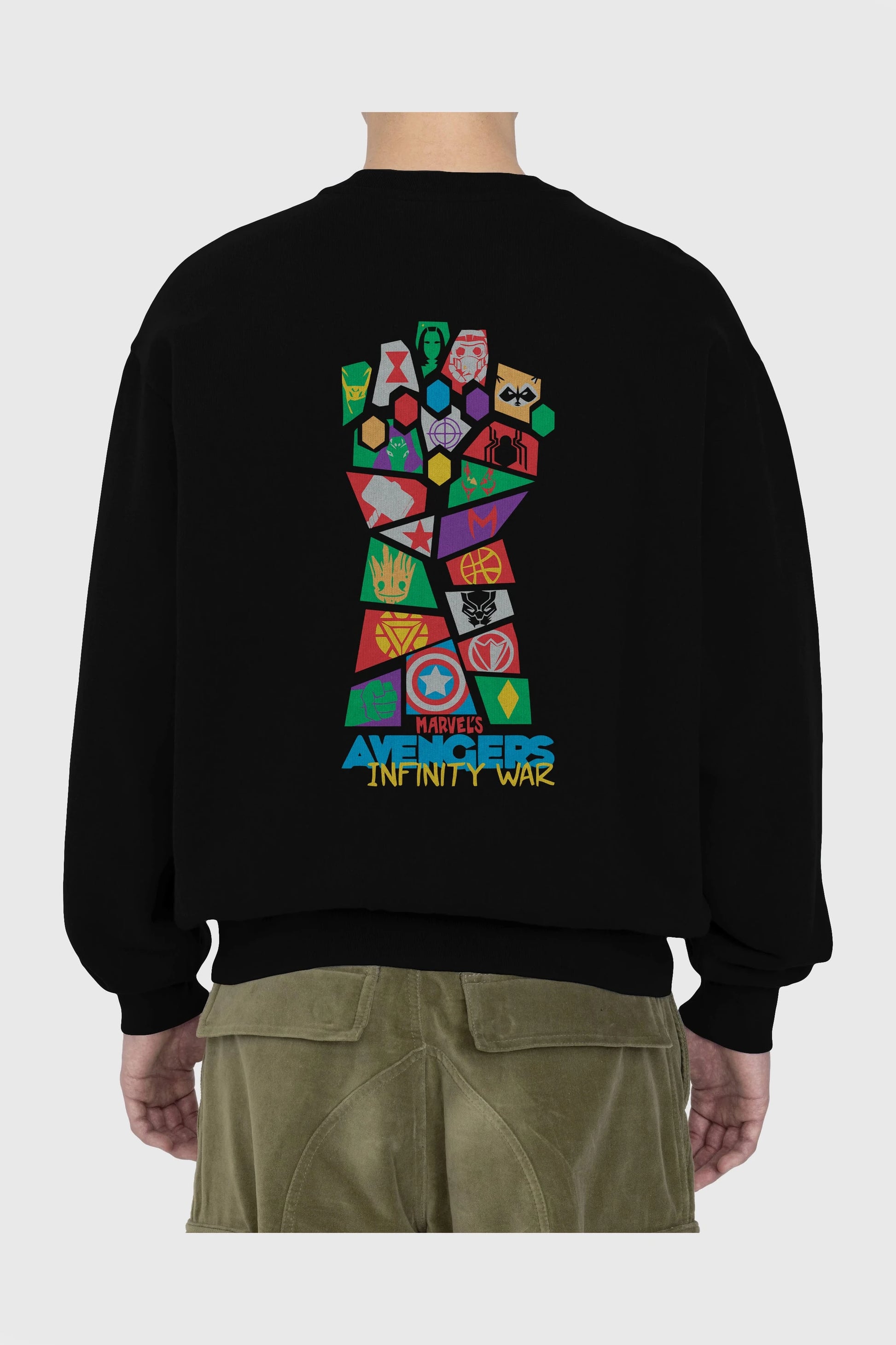 The Avengers Arka Baskılı Oversize Sweatshirt Erkek Kadın Unisex