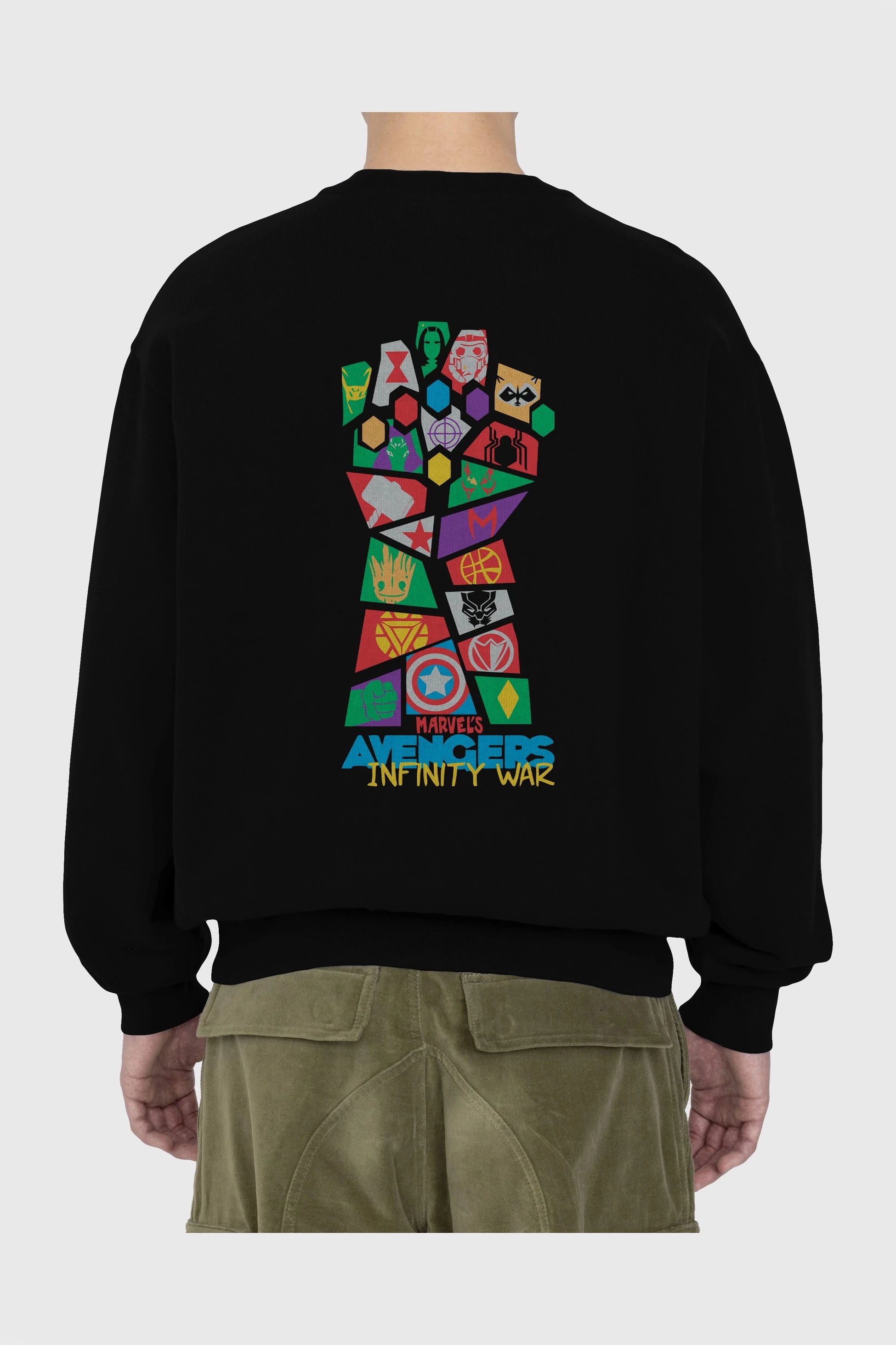 The Avengers Arka Baskılı Oversize Sweatshirt Erkek Kadın Unisex