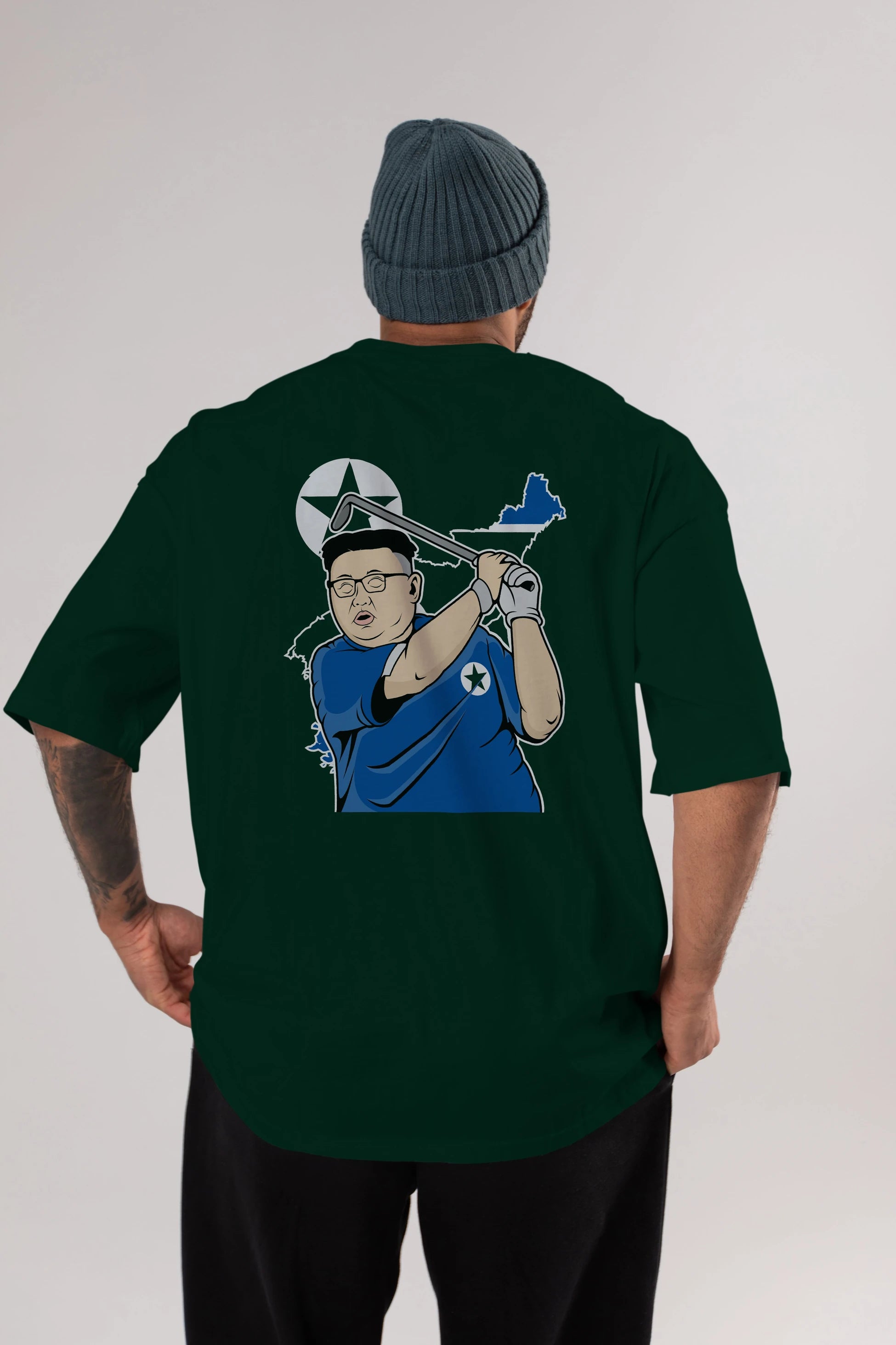 Kim Golf Arka Baskılı Oversize t-shirt Erkek Kadın Unisex %100 Pamuk tişort