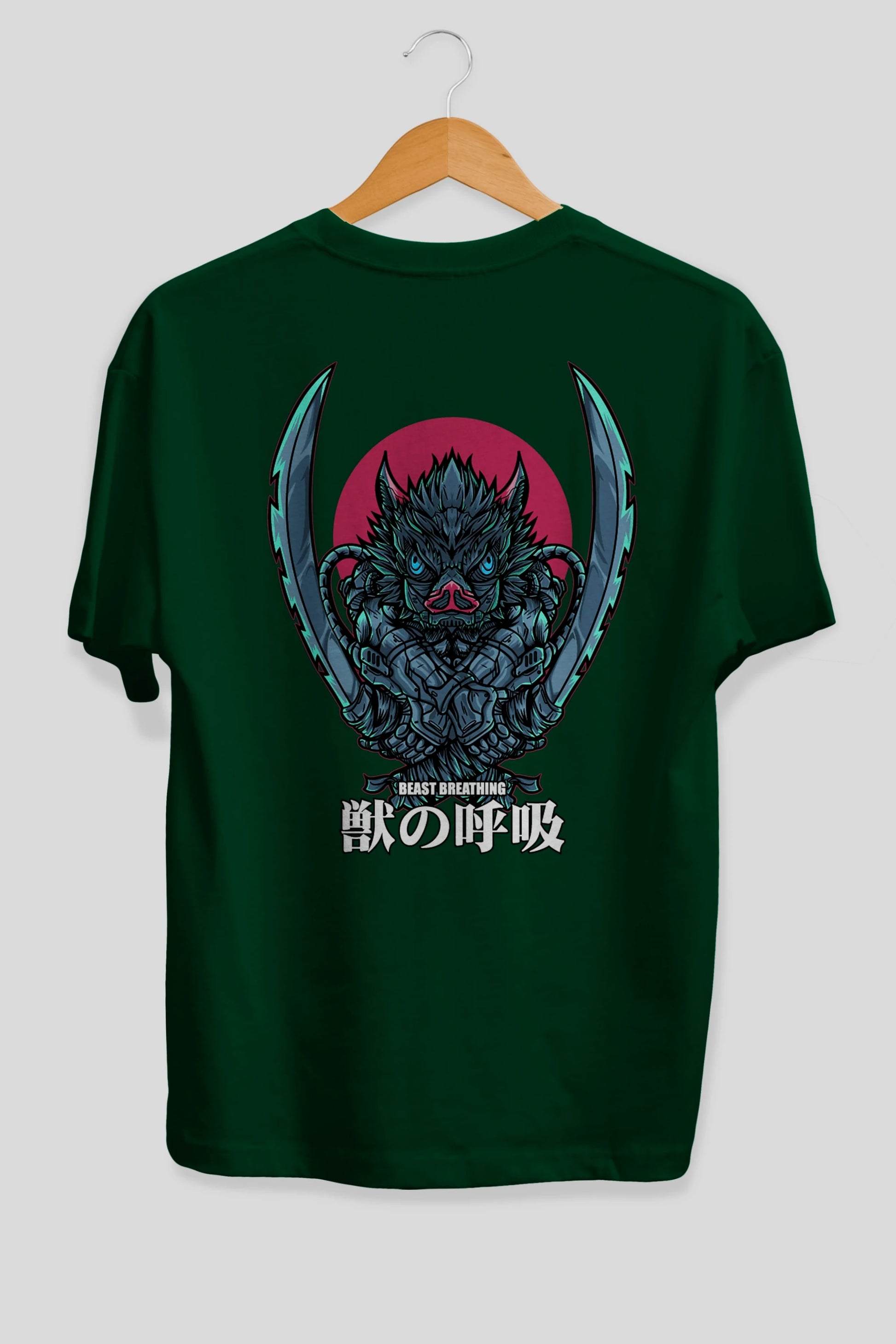 Inosuke DEMON SLAYER Anime Arka Baskılı Oversize t-shirt Erkek Kadın Unisex