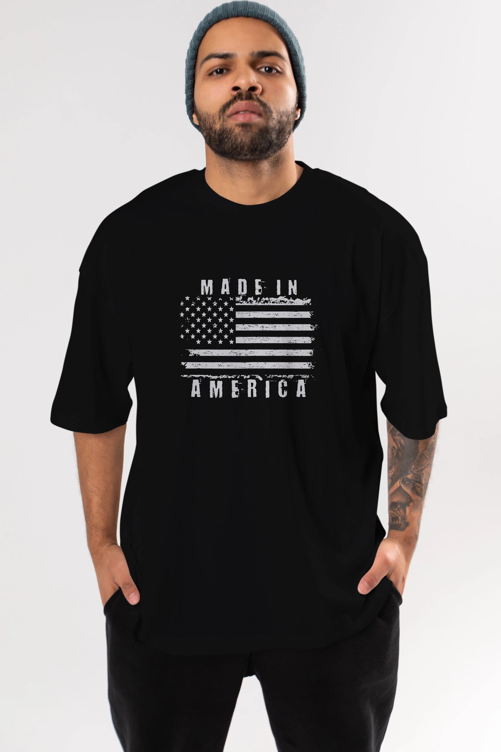 Made in America Ön Baskılı Oversize t-shirt Erkek Kadın Unisex