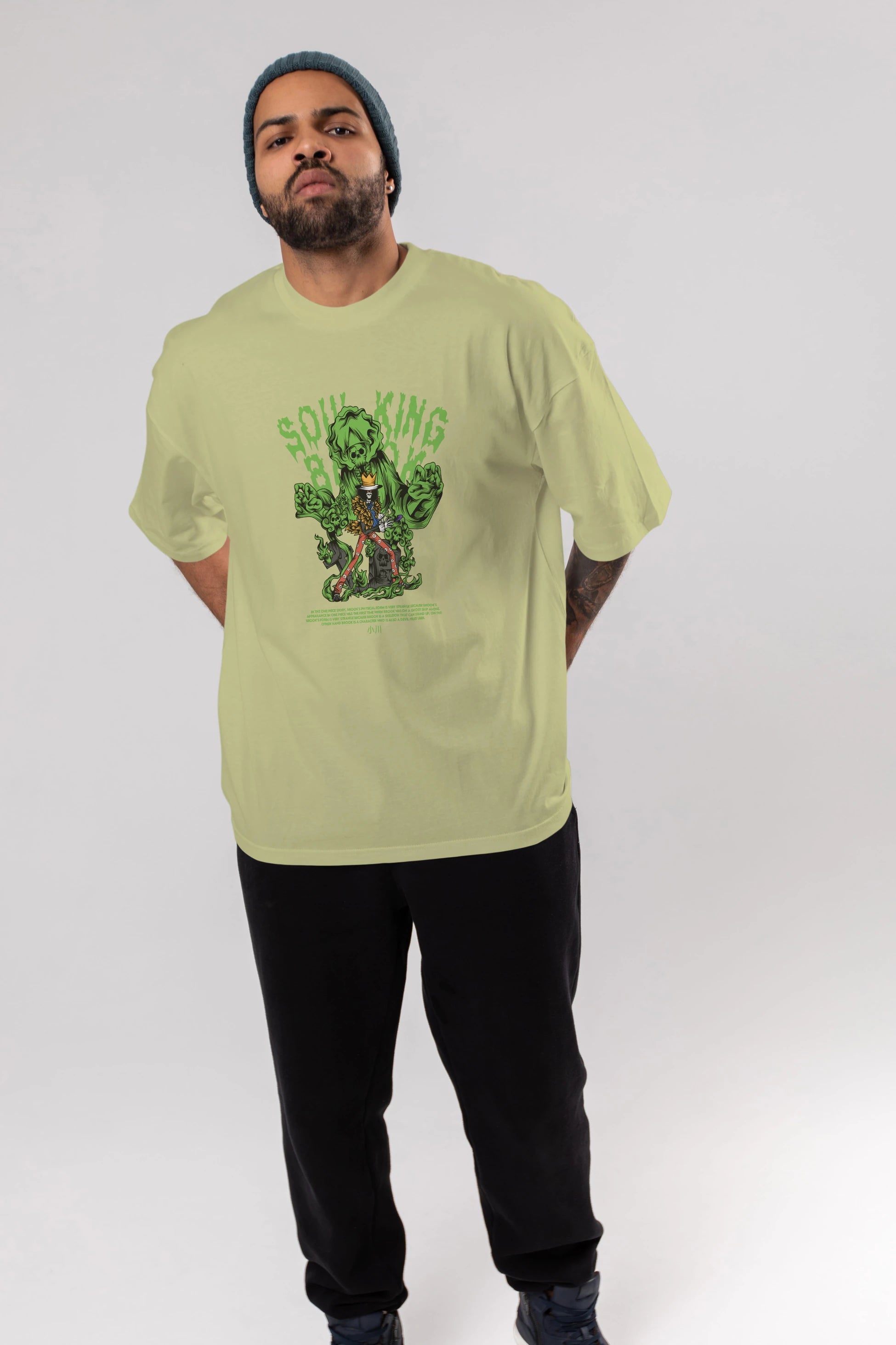 Soul King Brook Anime Ön Baskılı Oversize t-shirt %100 pamuk Erkek Kadın Unisex