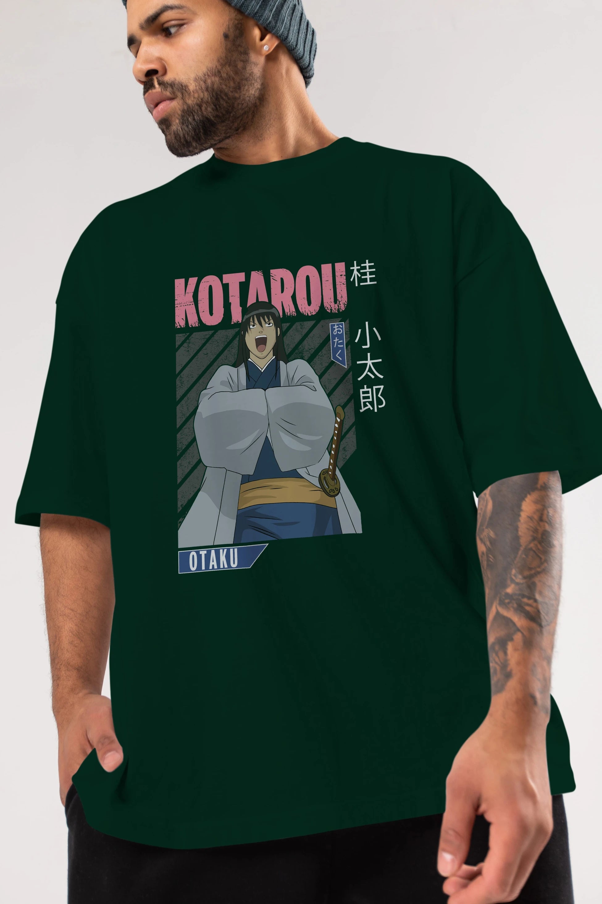 Kotarou Katsura GINTAMA 1 Anime Ön Baskılı Oversize t-shirt %100 pamuk Erkek Kadın Unisex