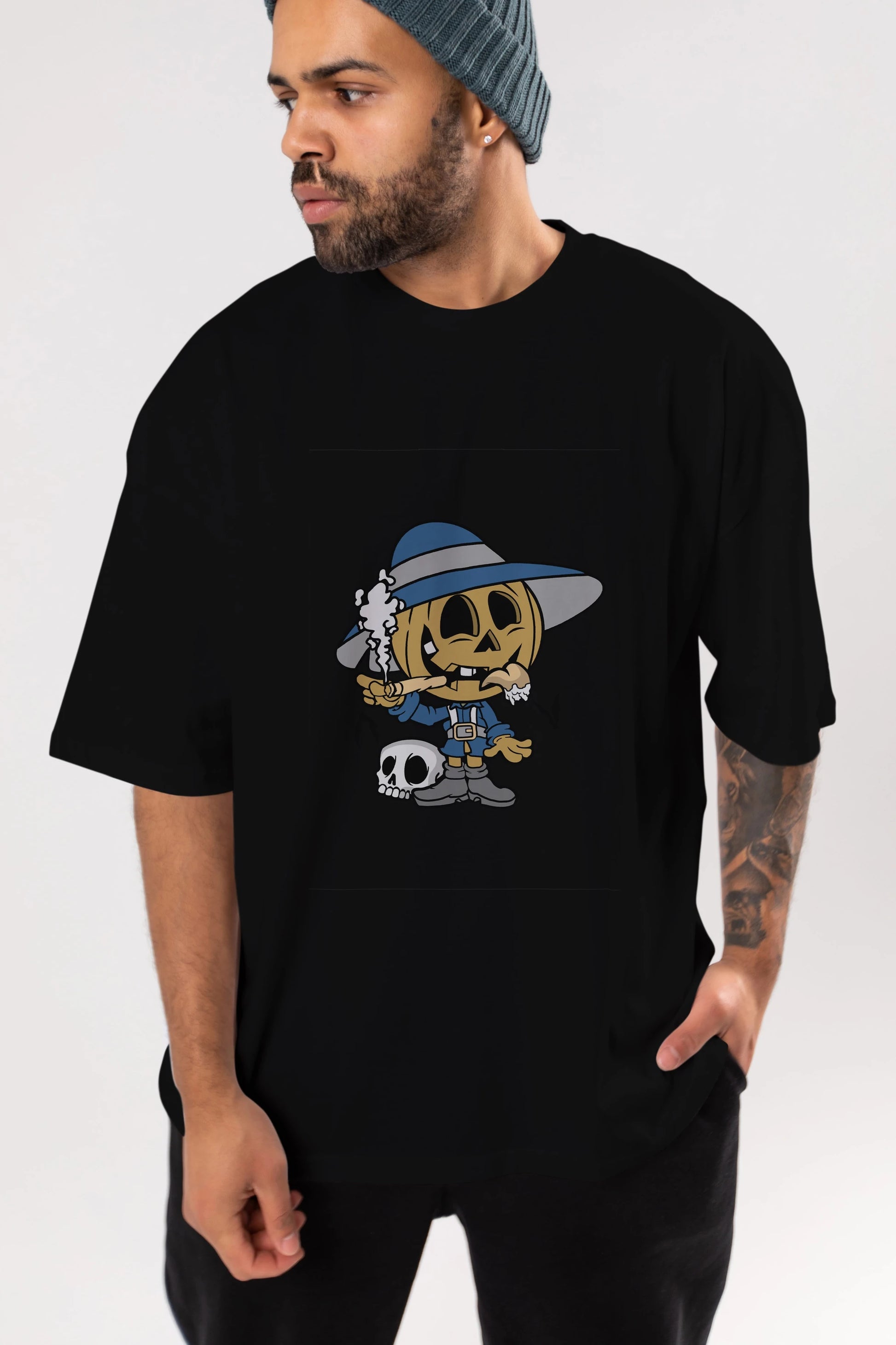 Halloween Kid Ön Baskılı Oversize t-shirt Erkek Kadın Unisex %100 Pamuk tişort